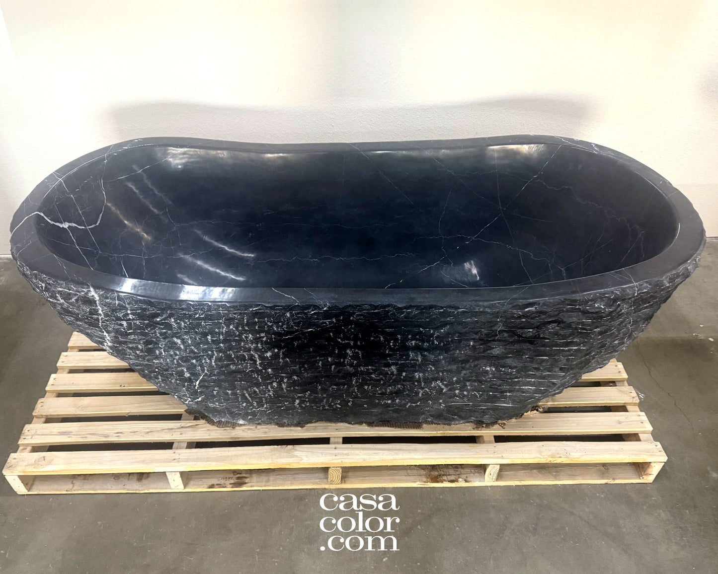 71β One Piece Hand-Carved 100% Natural Stone Tub. 1,800 Lb. Stone Tub. Indoor/Outdoor