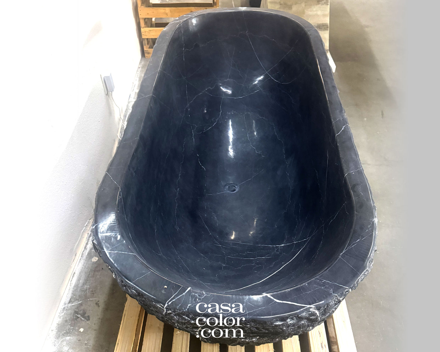 71β One Piece Hand-Carved 100% Natural Stone Tub. 1,800 Lb. Stone Tub. Indoor/Outdoor