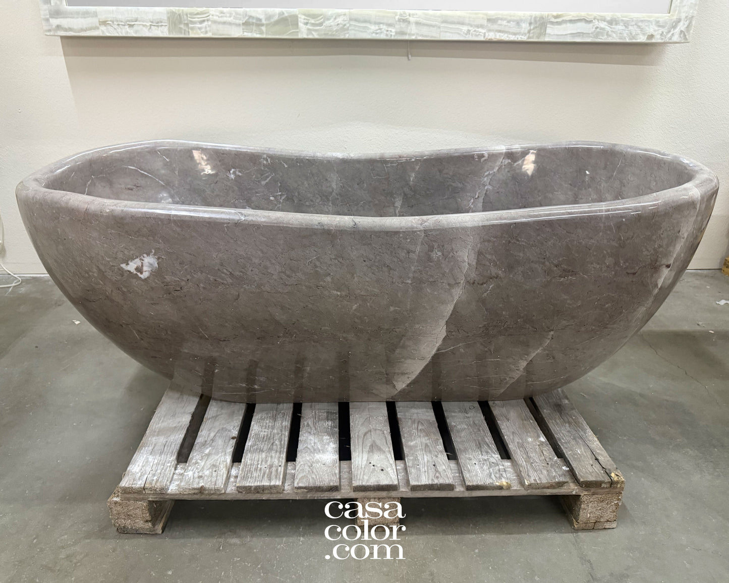 One Piece Hand-Carved 100% Natural Stone Tub. 1,000 Lb. Stone Tub. Indoor/Outdoor Tub