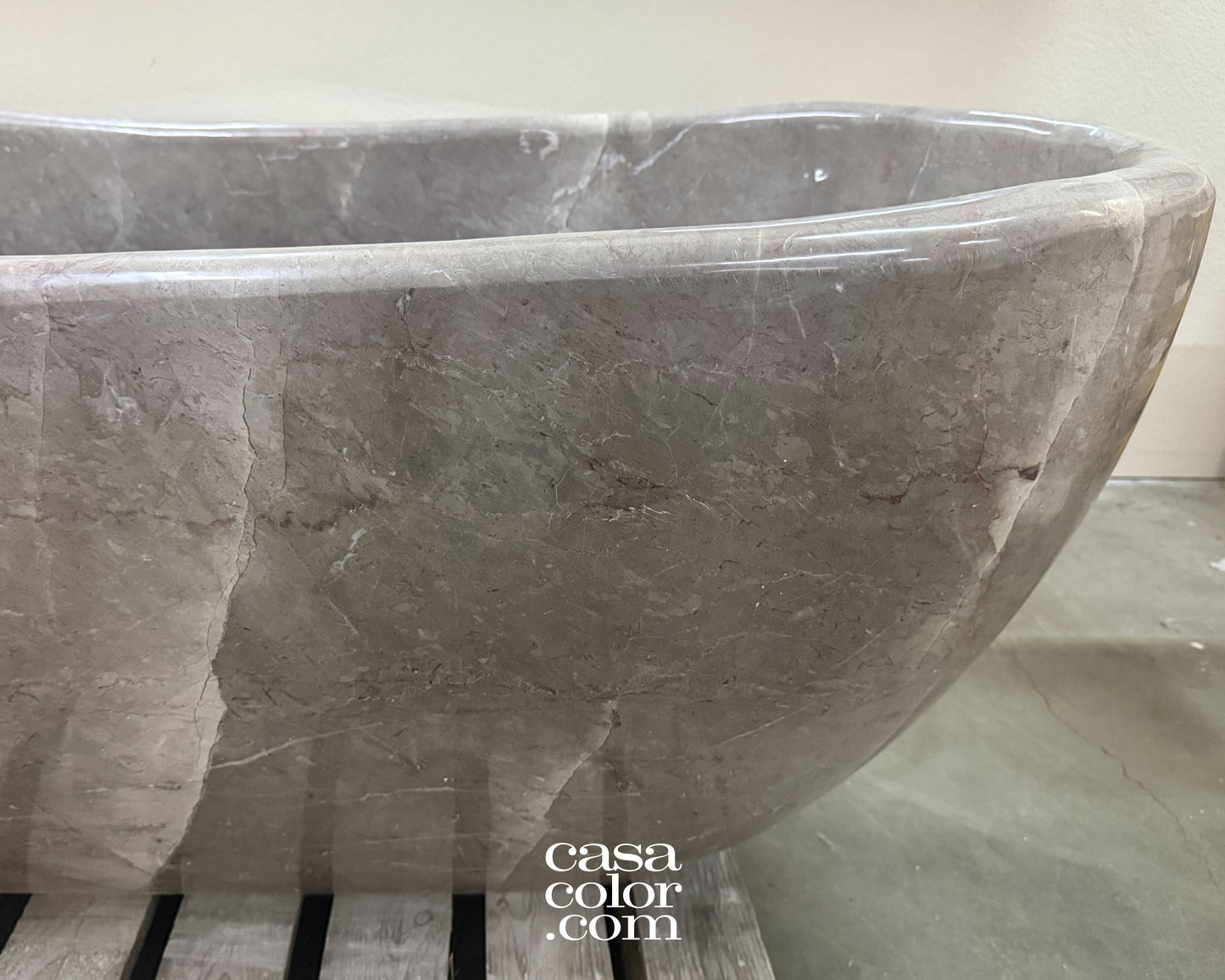 One Piece Hand-Carved 100% Natural Stone Tub. 1,000 Lb. Stone Tub. Indoor/Outdoor Tub