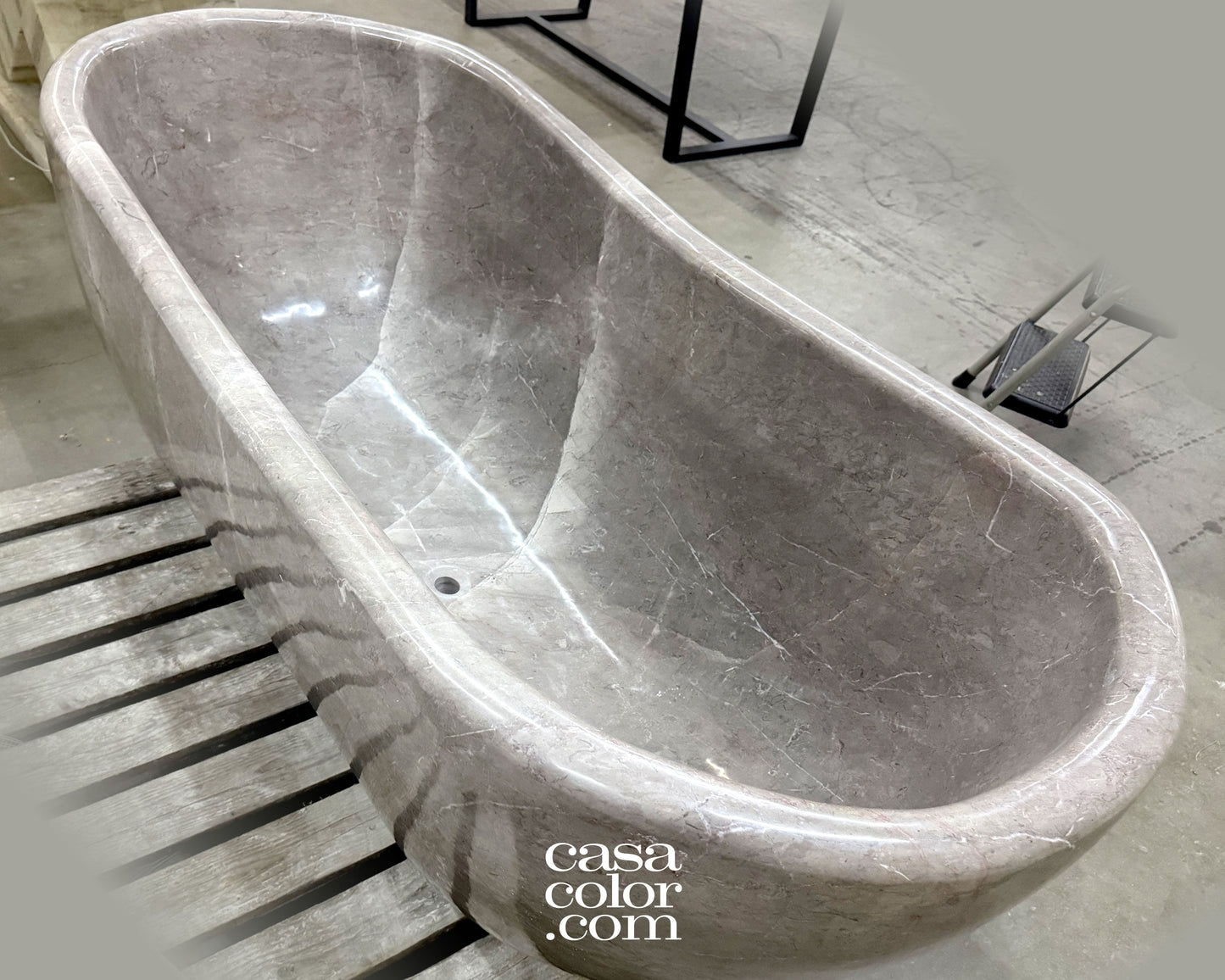 One Piece Hand-Carved 100% Natural Stone Tub. 1,000 Lb. Stone Tub. Indoor/Outdoor Tub