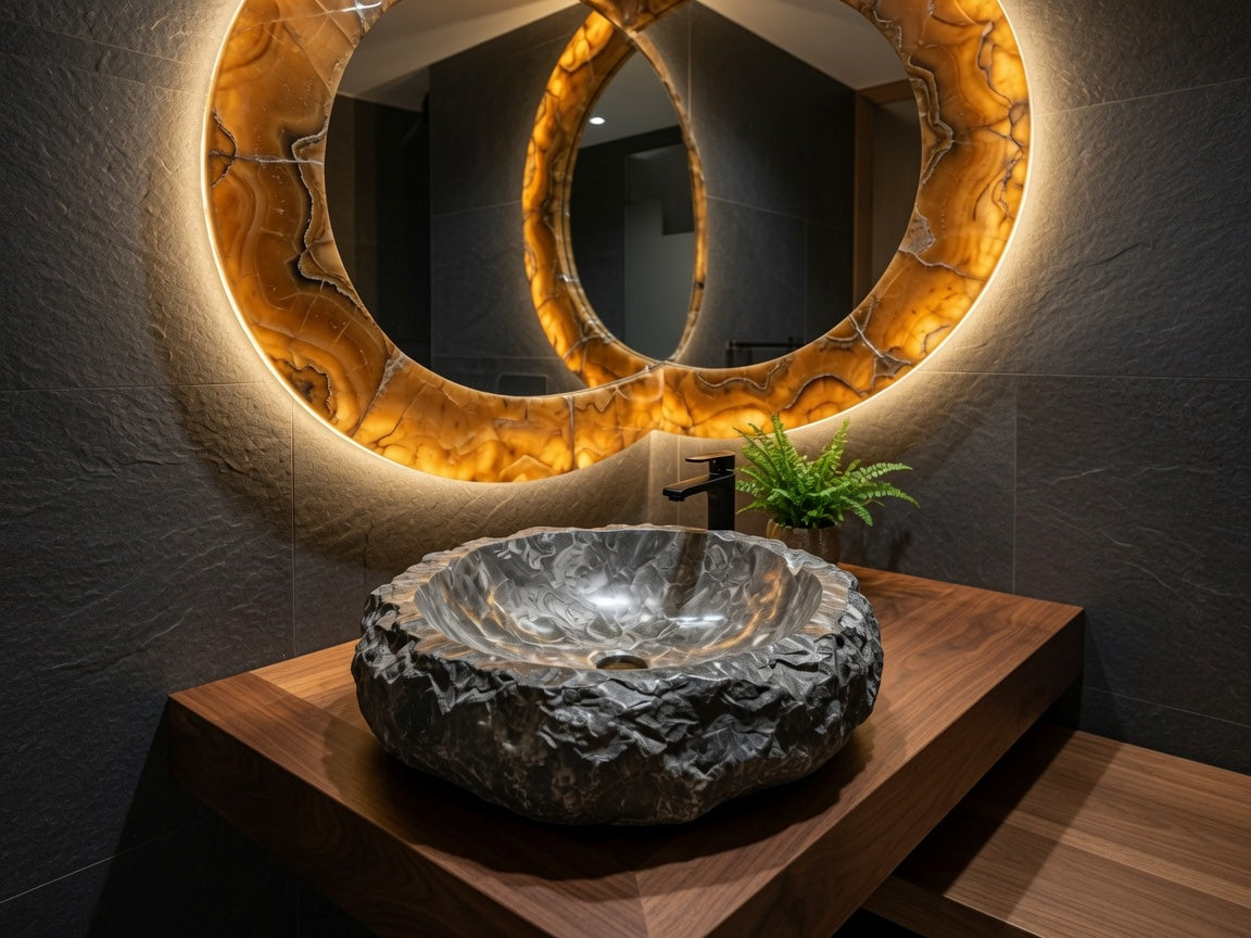 Gray Stone Vessel Sink