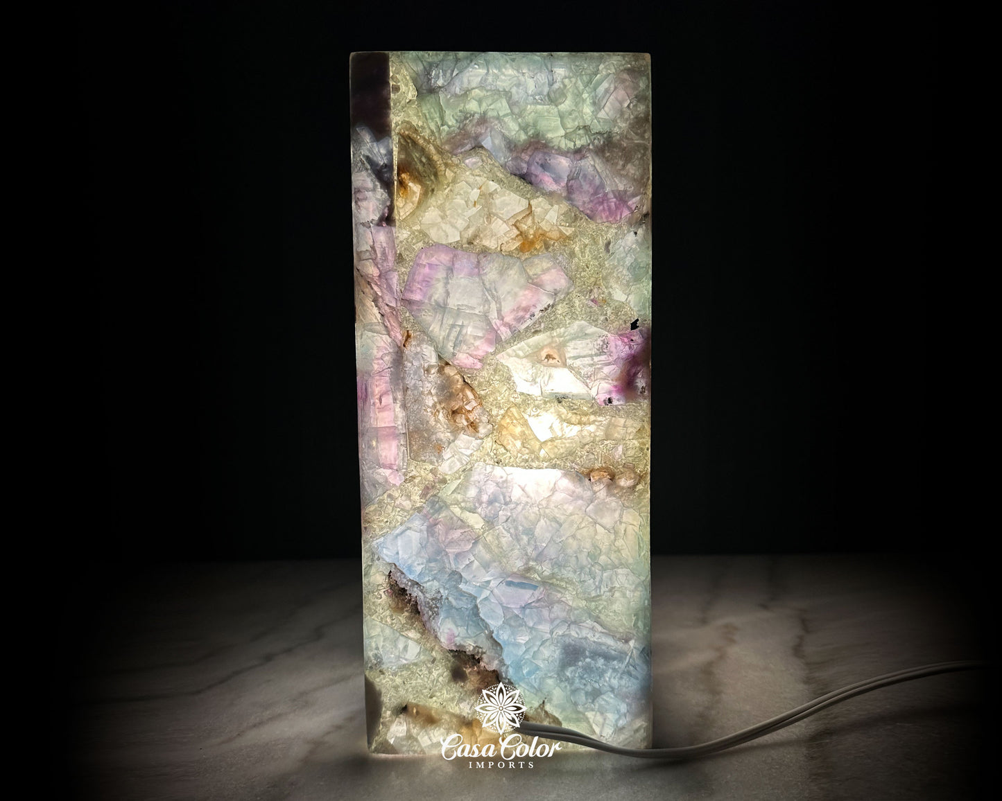 Stunning Galaxy Green and Purple Fluorite Crystal Lamp. Meditation Lamp. Lamp Therapy. Lamp Decor. Luxury home decor.
