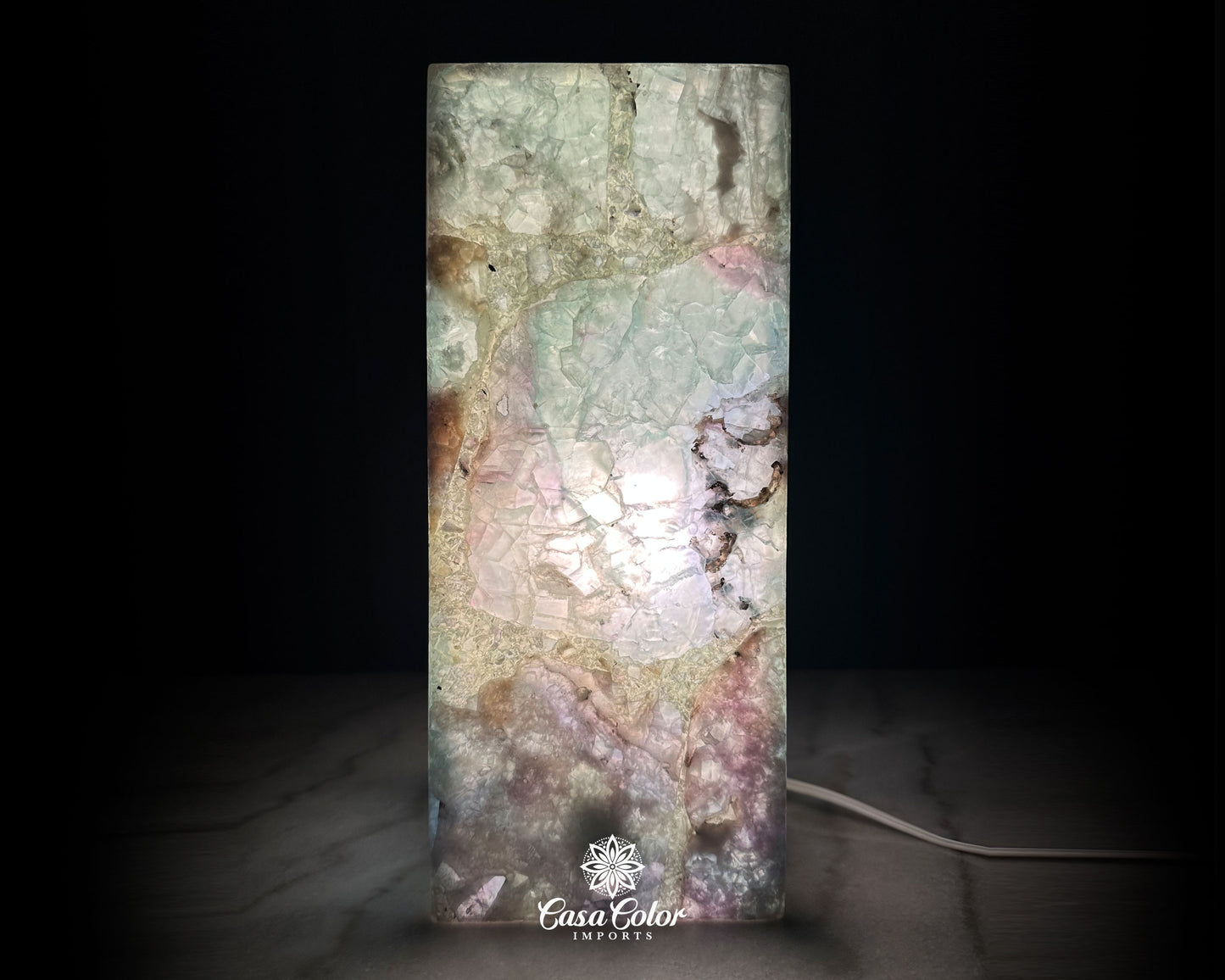 Stunning Galaxy Green and Purple Fluorite Crystal Lamp. Meditation Lamp. Lamp Therapy. Lamp Decor. Luxury home decor.