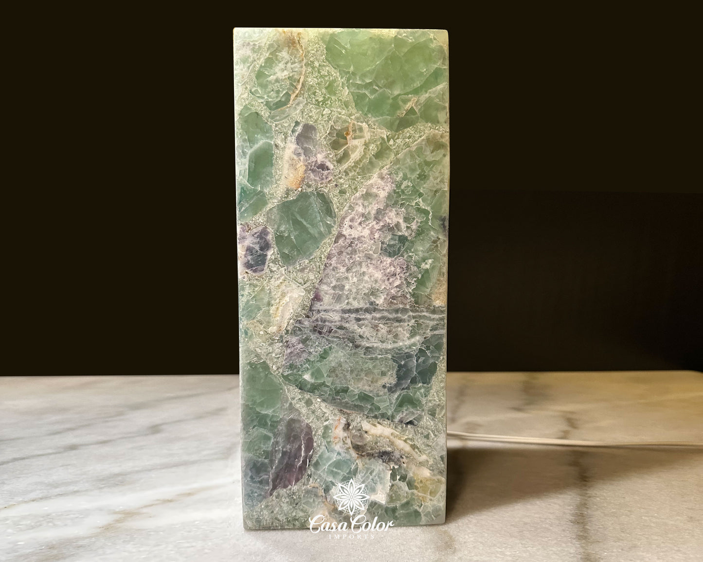 Stunning Galaxy Green and Purple Fluorite Crystal Lamp. Meditation Lamp. Lamp Therapy. Lamp Decor. Luxury home decor.