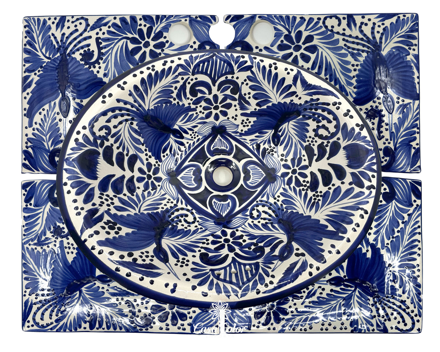 Talavera sink blue and white
