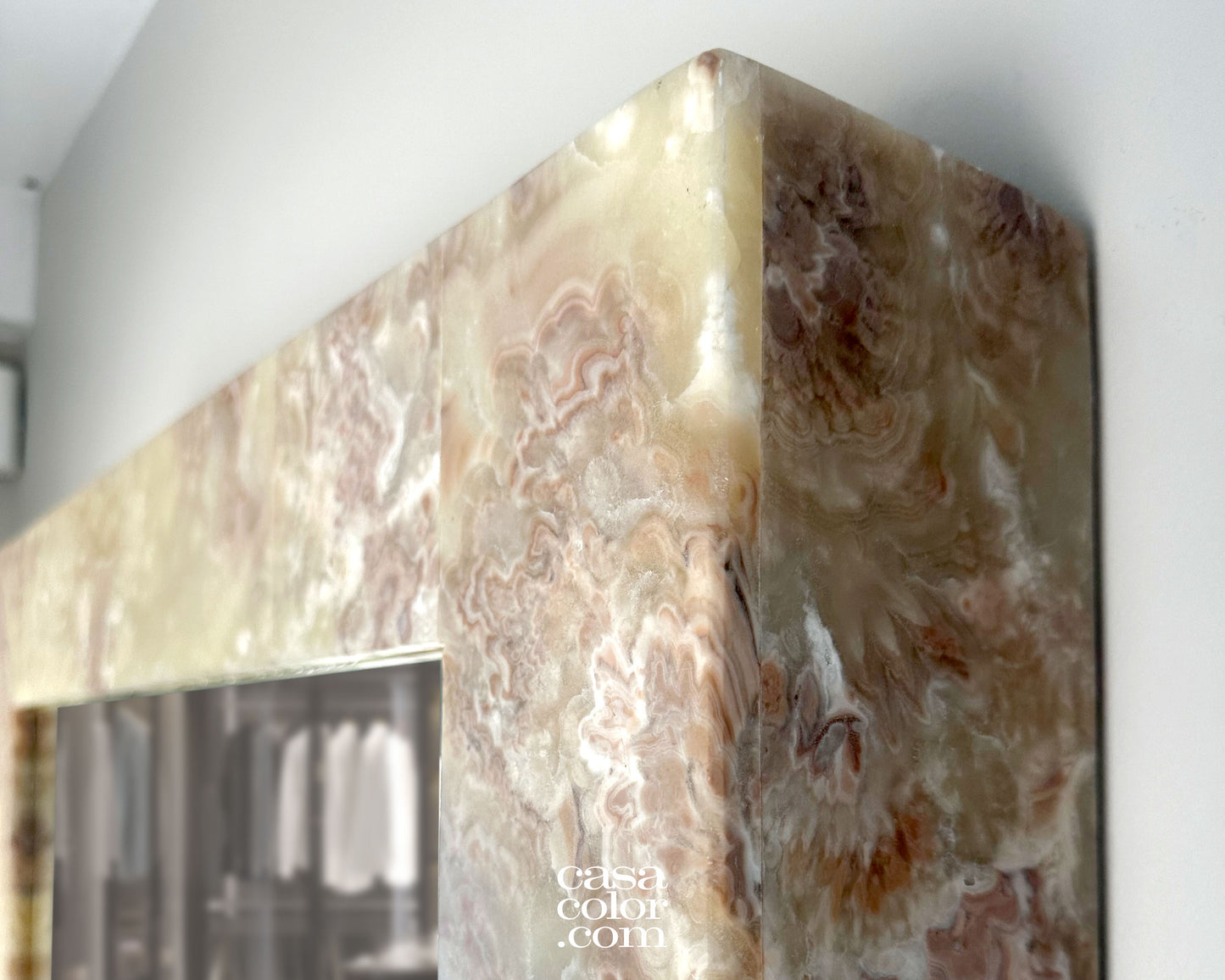 Onyx Lava Rectangular Handmade Wall Mirror. 39.25" height