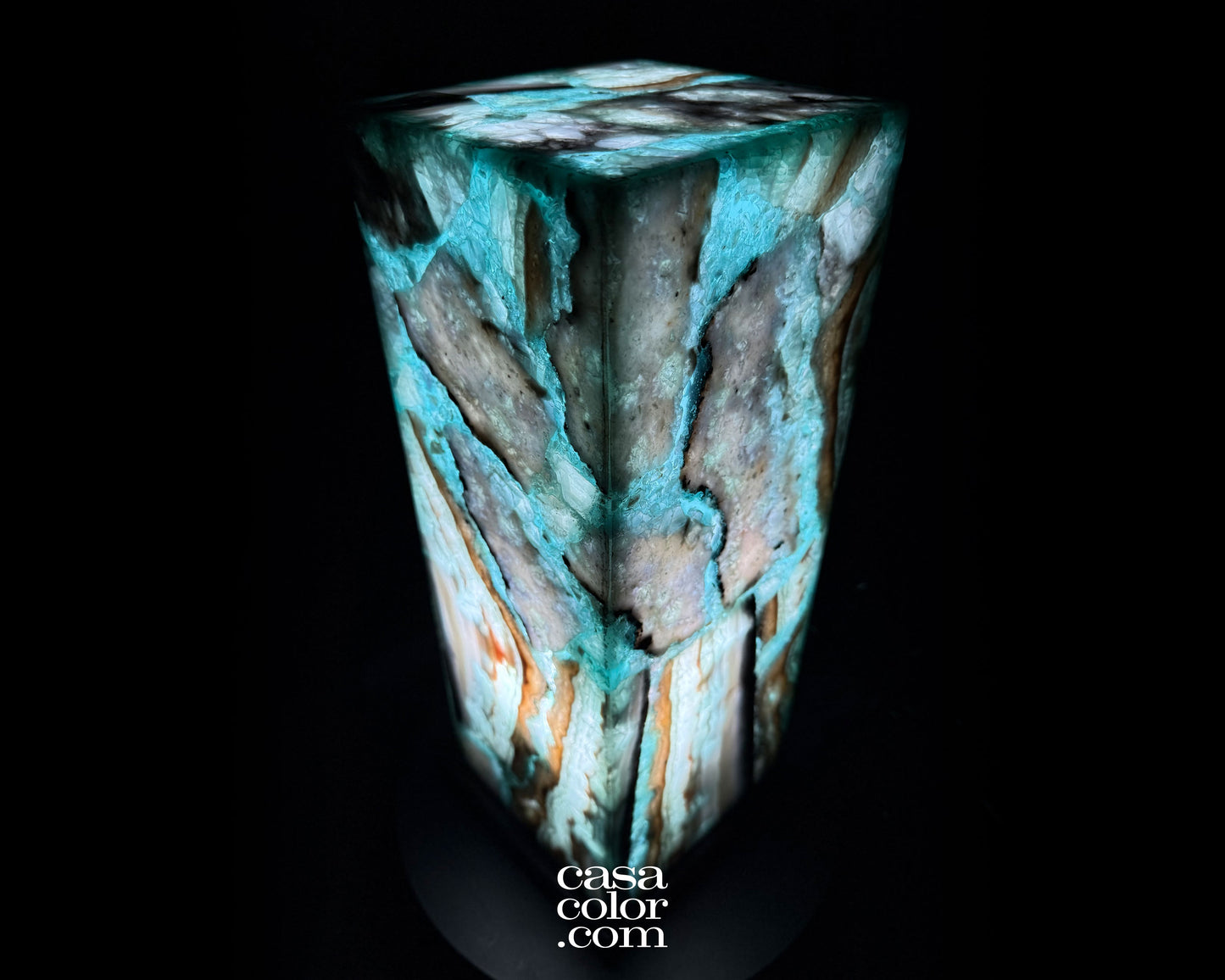 Green and Blue Fluorite lamp