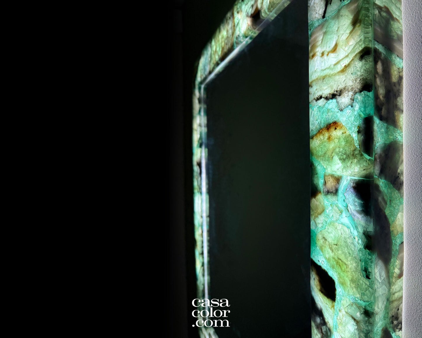 Stunning Crystal Fluorite Handmade Wall Mirror. 39.25" height