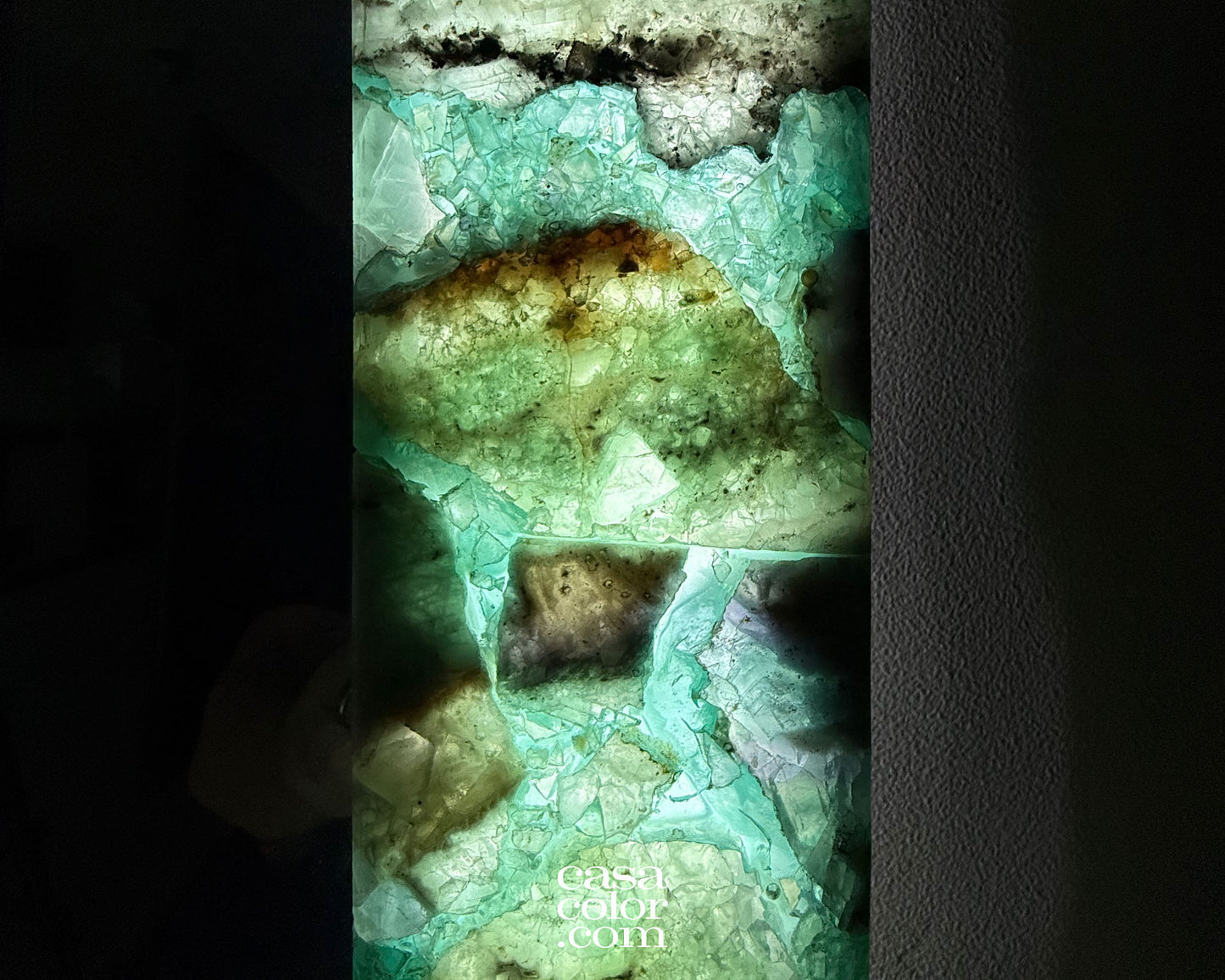 Stunning Crystal Fluorite Handmade Wall Mirror. 39.25" height