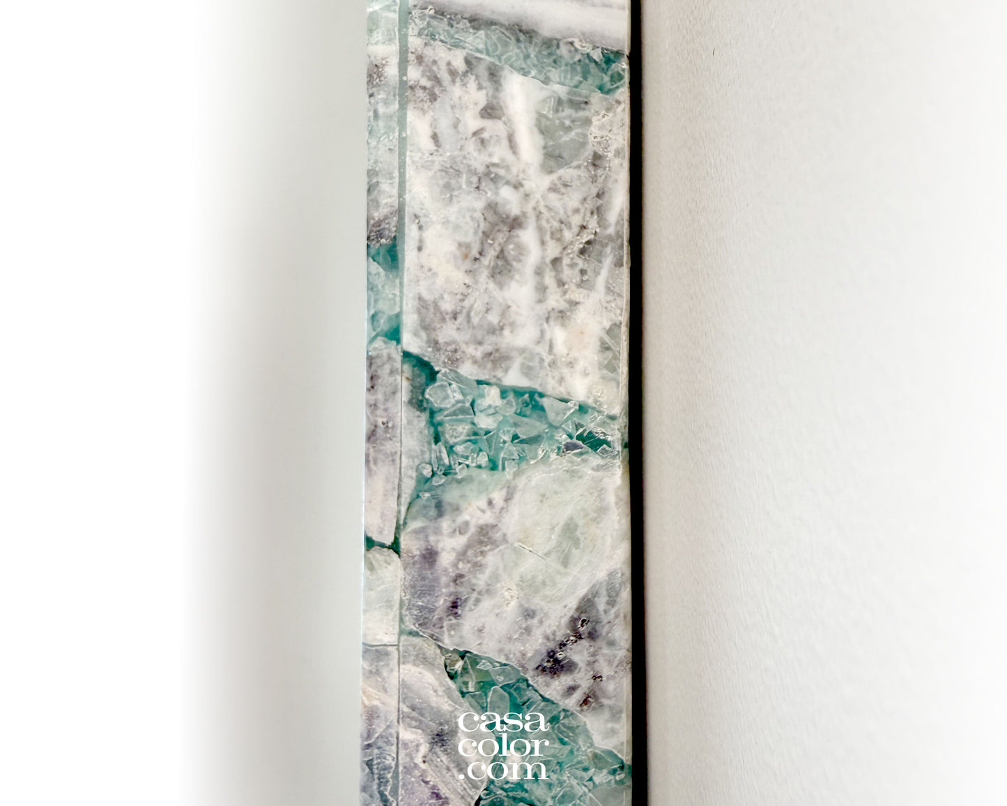 Stunning Crystal Fluorite Handmade Wall Mirror. 39.25" height