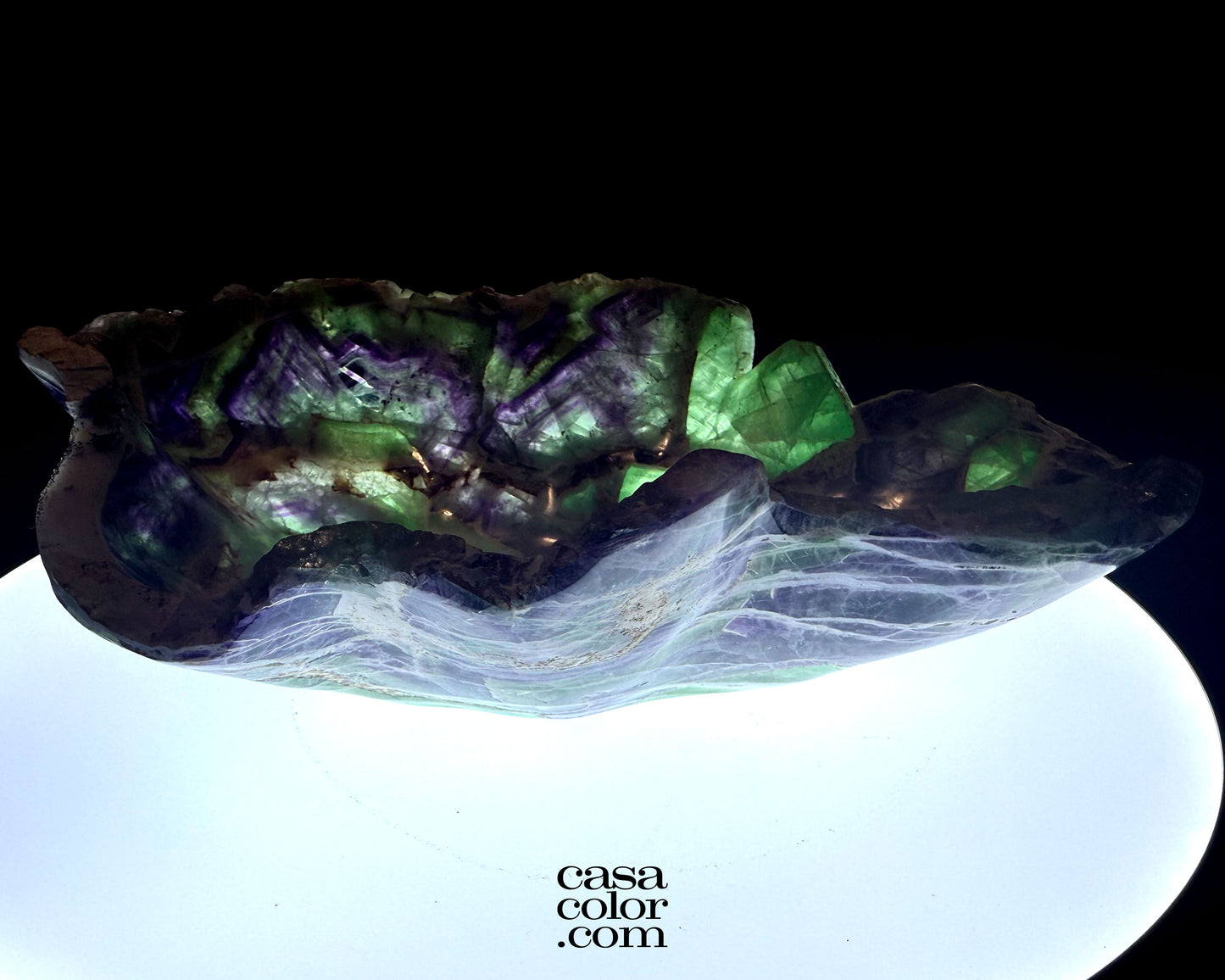 Stunning Hand Carved Purple Translucent Fluorite Crystal Bowl