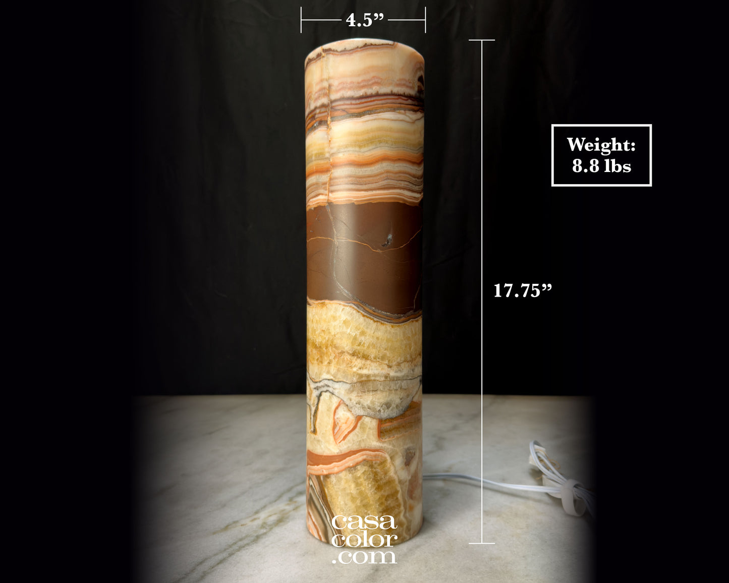 Onyx Chocolate Serpentine Lamp
