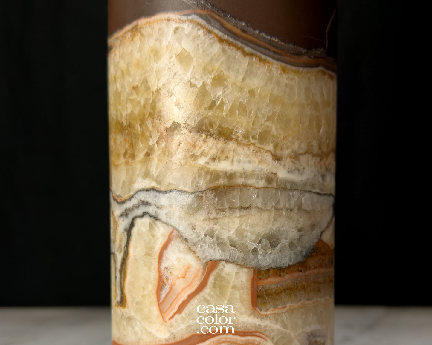 Onyx Chocolate Serpentine Lamp