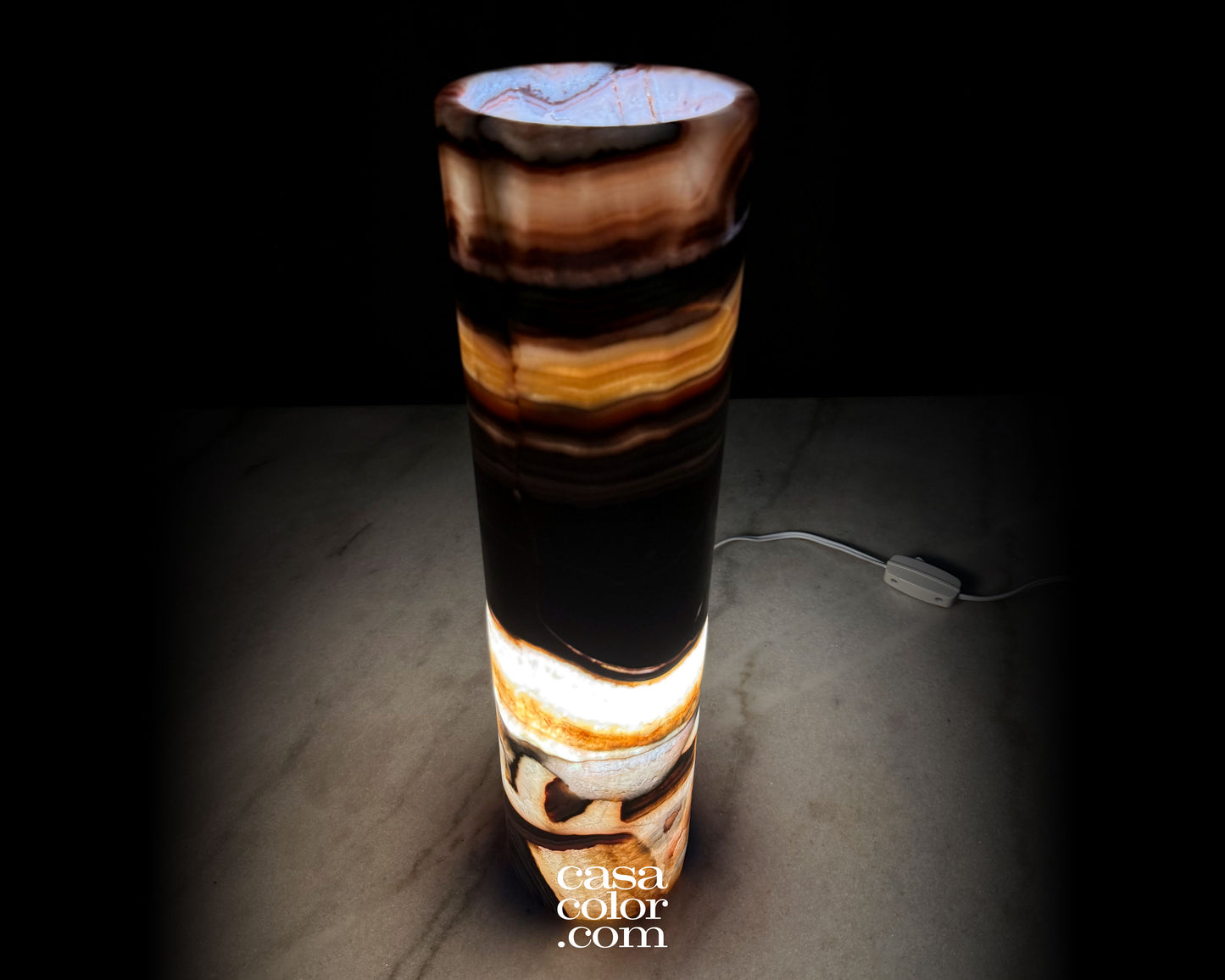 Onyx Chocolate Serpentine Lamp