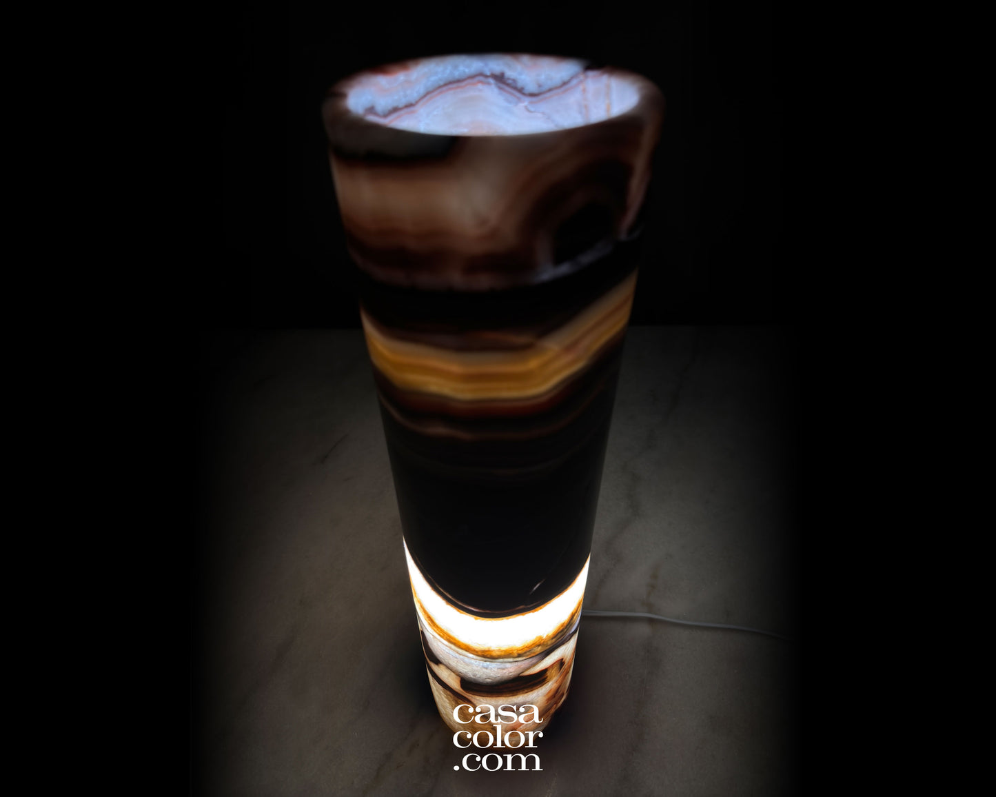 Onyx Chocolate Serpentine Lamp