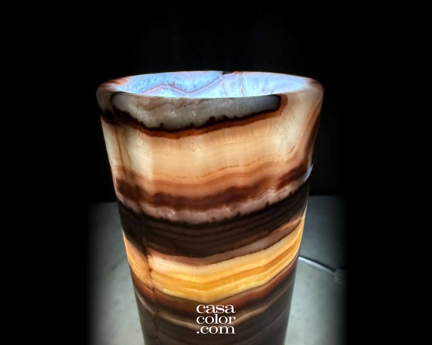 Onyx Chocolate Serpentine Lamp
