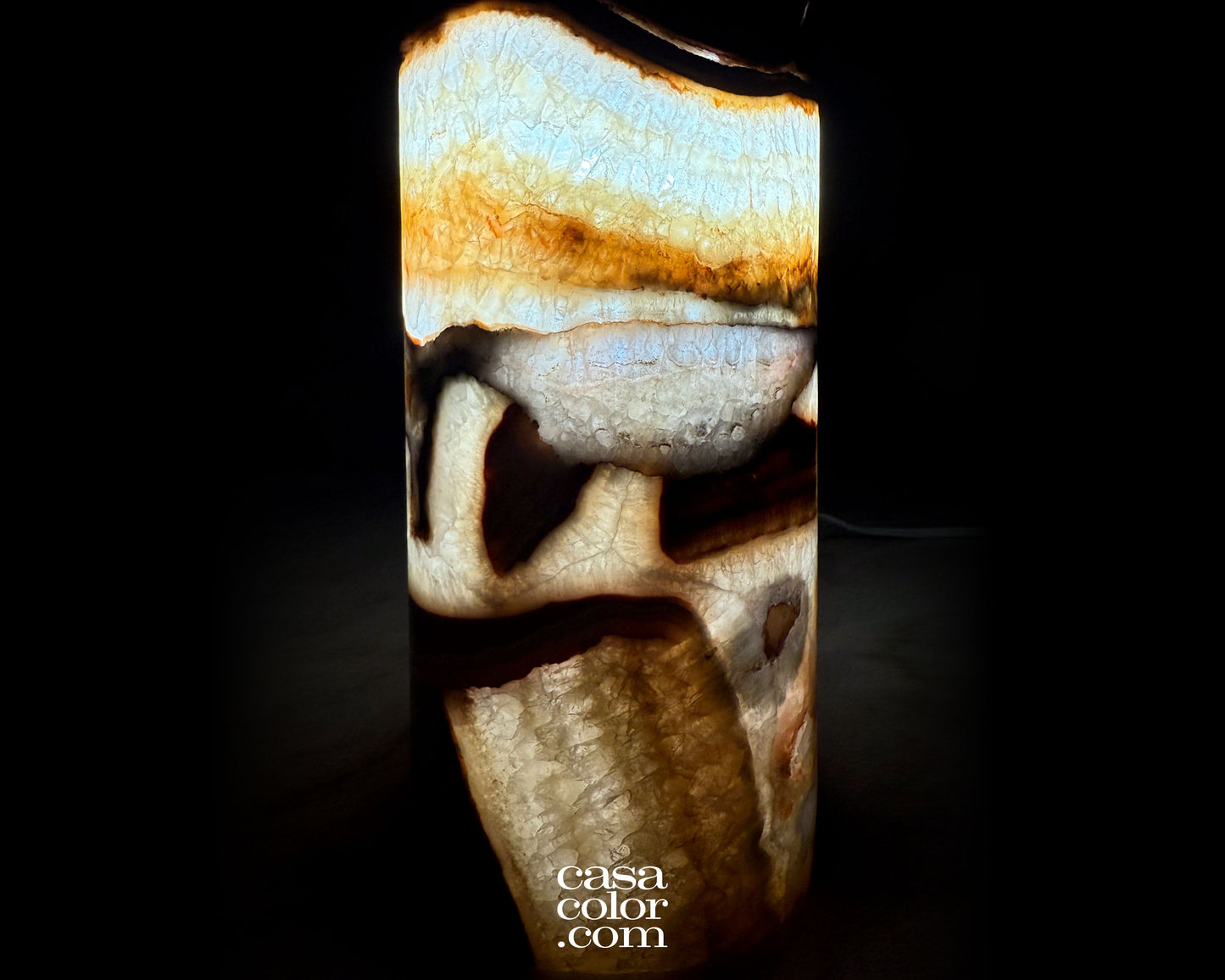 Onyx Chocolate Serpentine Lamp