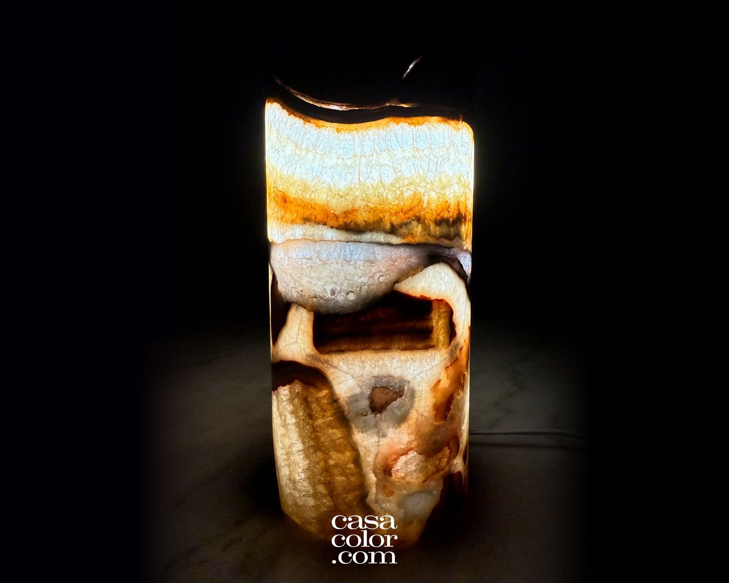 Onyx Chocolate Serpentine Lamp