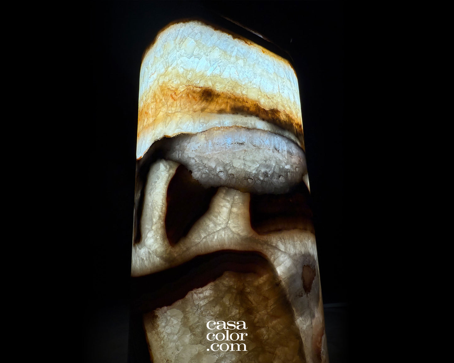Onyx Chocolate Serpentine Lamp