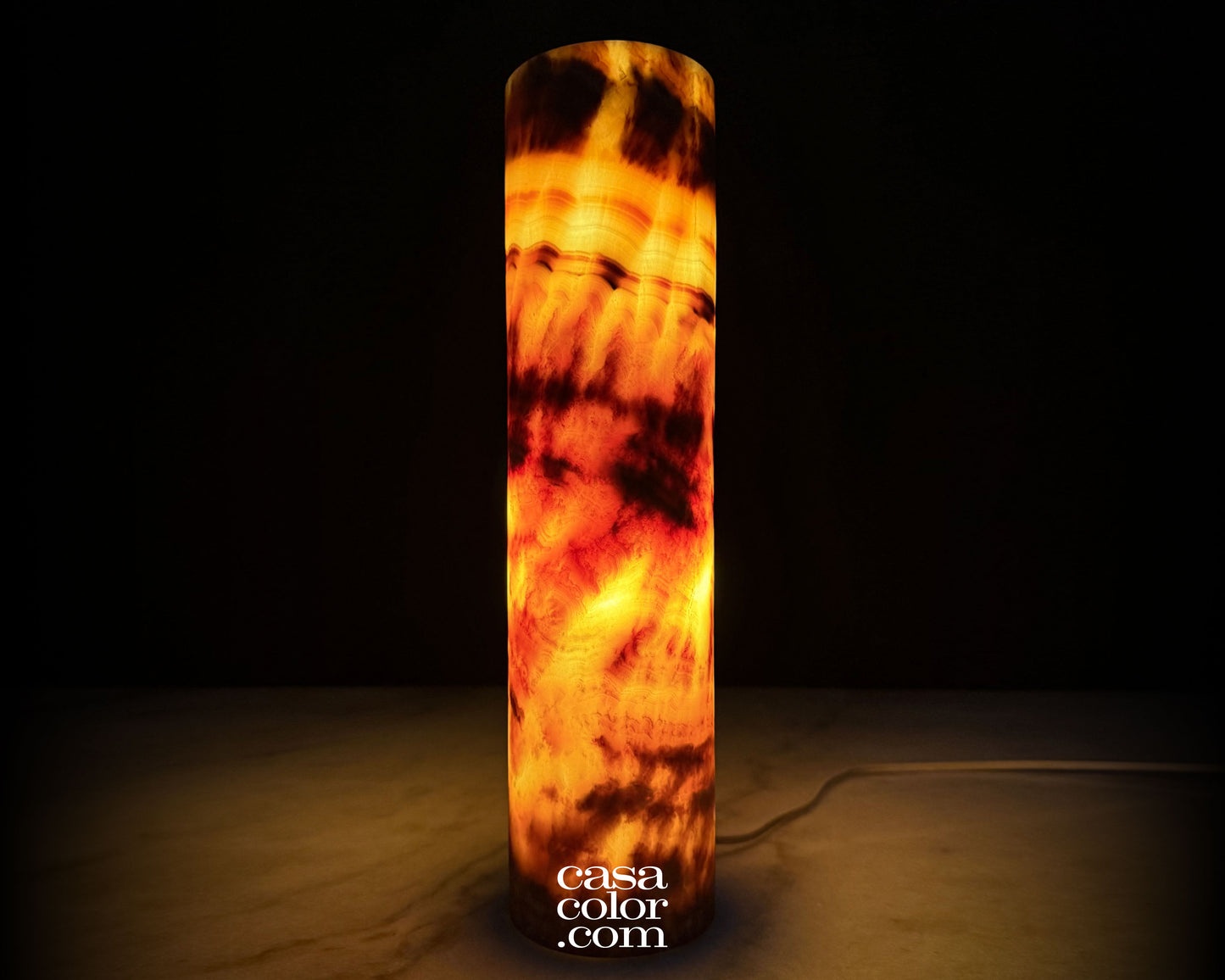 Onyx cylinder lamp