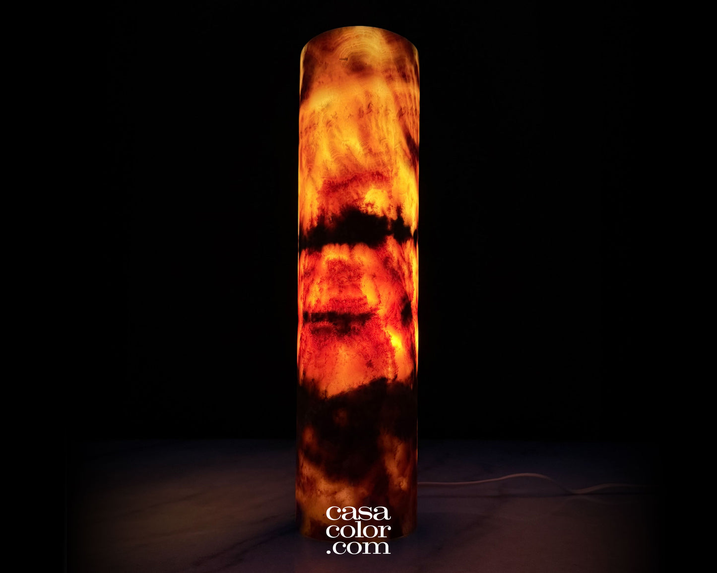 Onyx cylinder lamp
