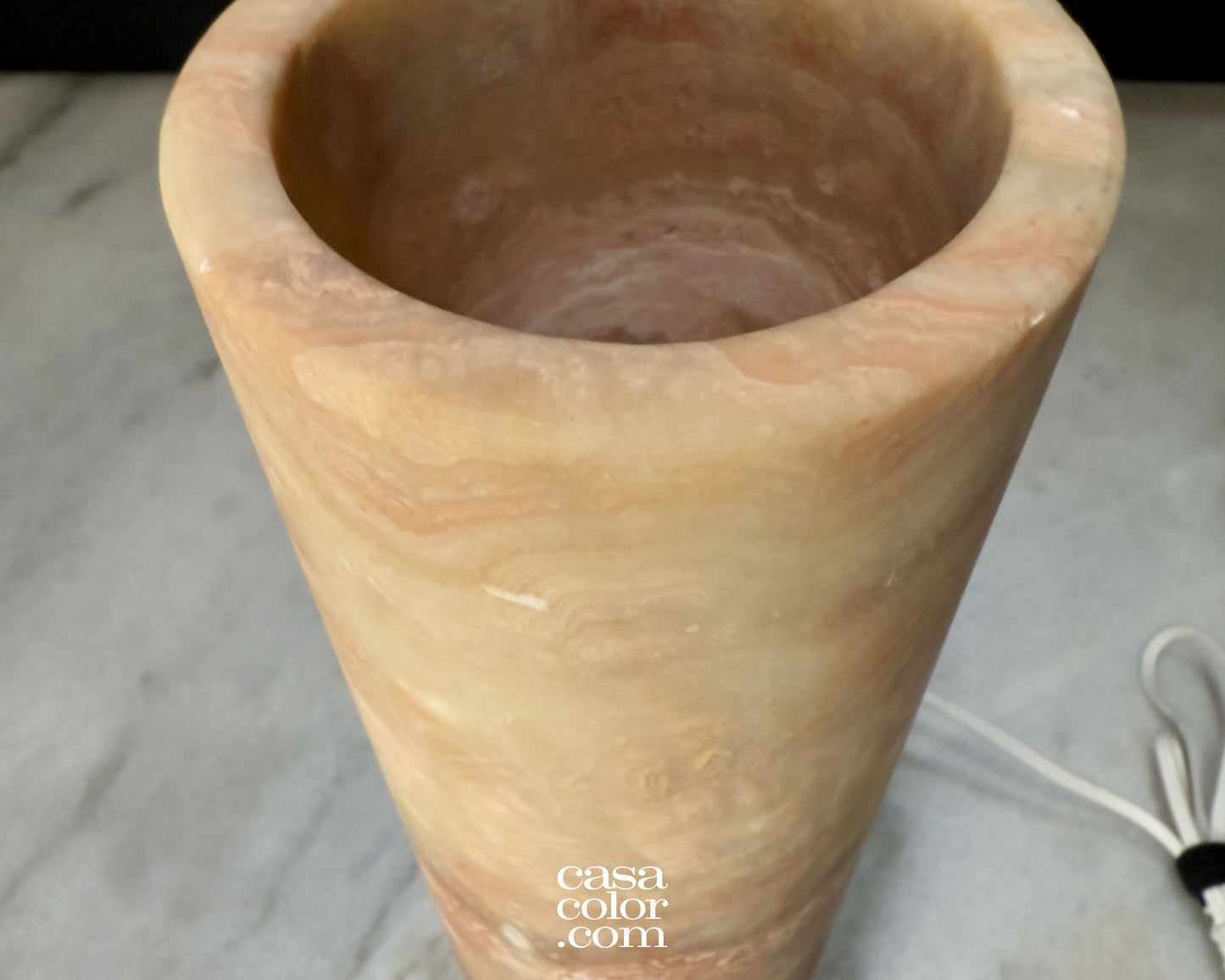 Onyx Fire Cylinder Lamp