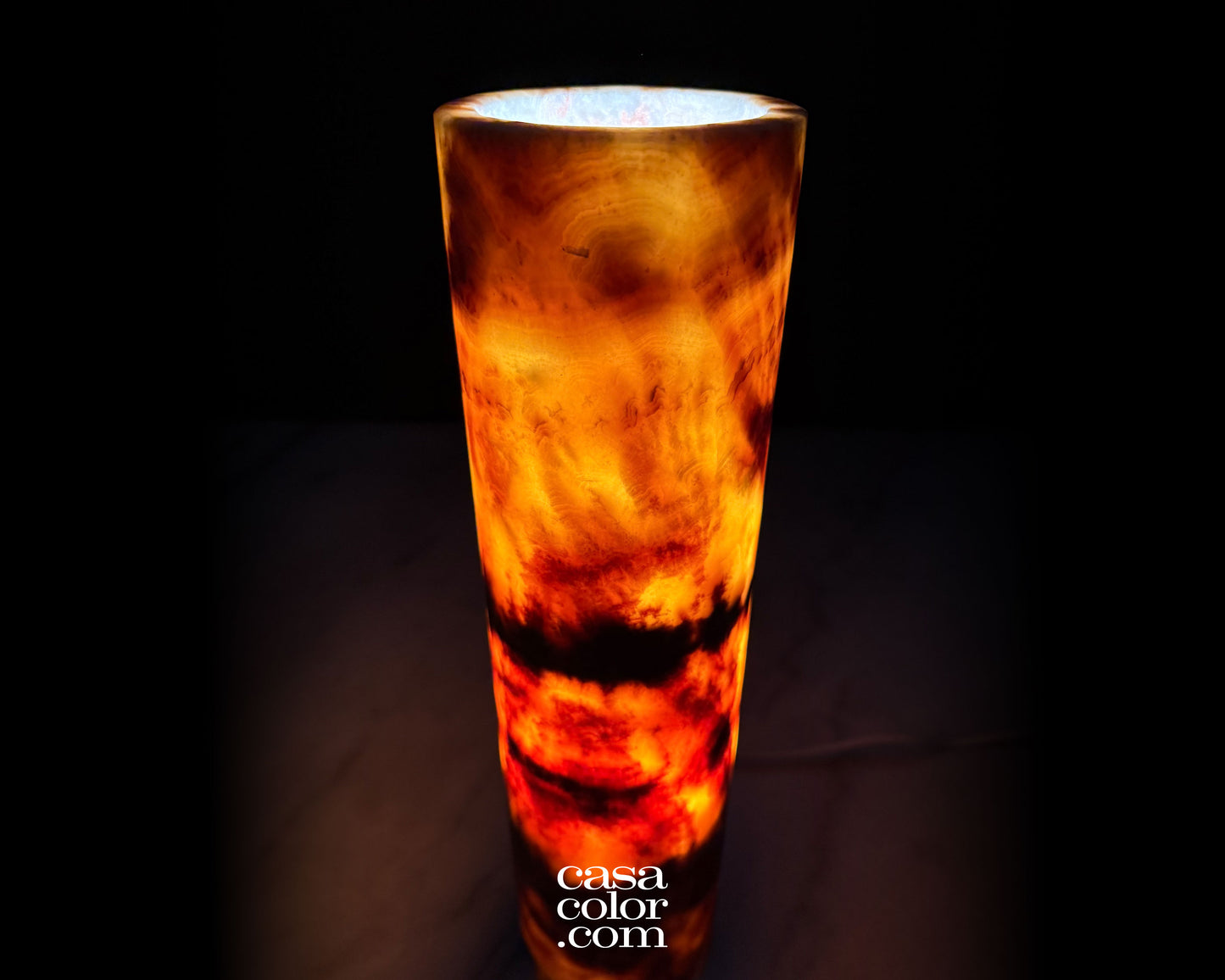 Onyx Fire Cylinder Lamp