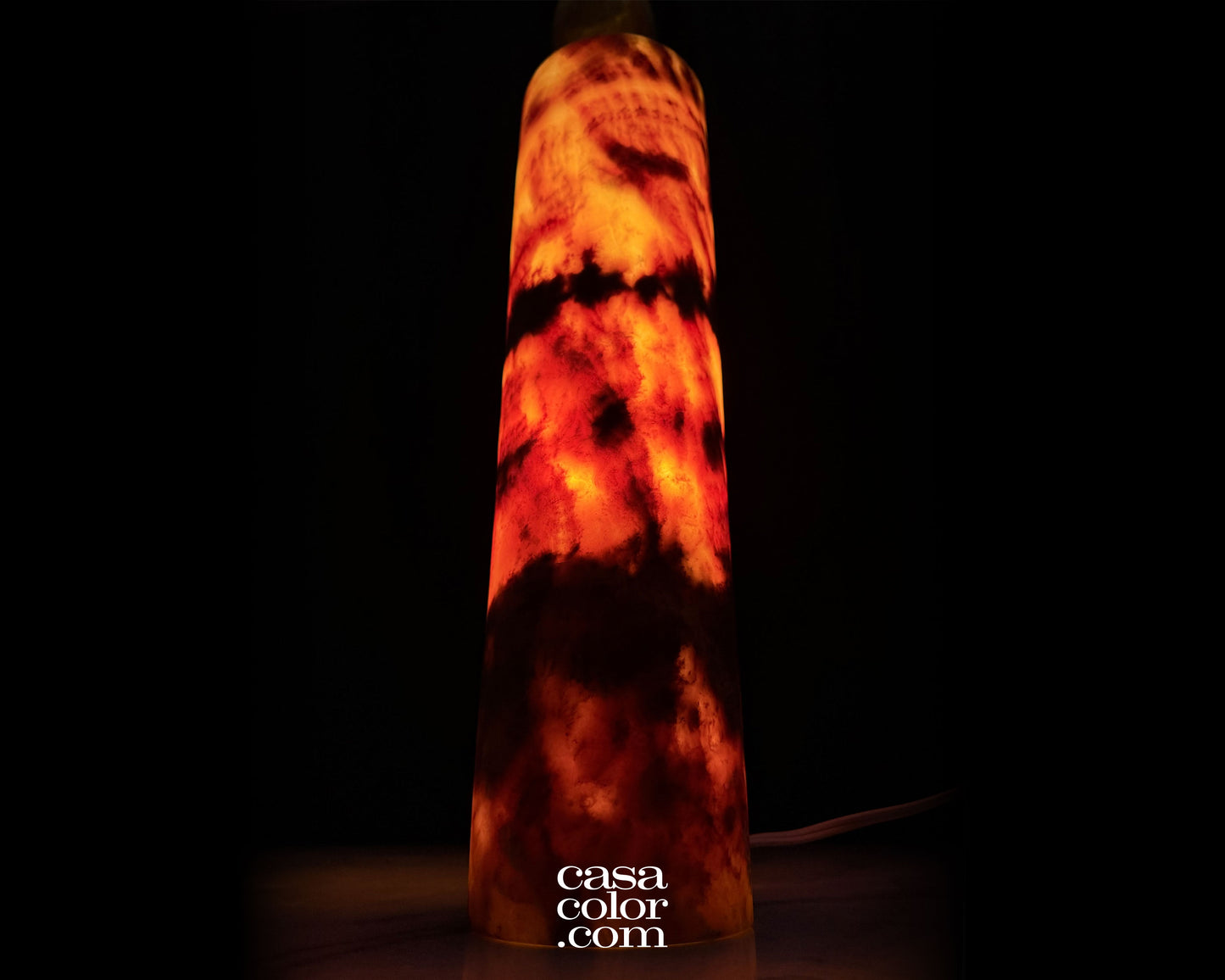 Onyx Fire Cylinder Lamp