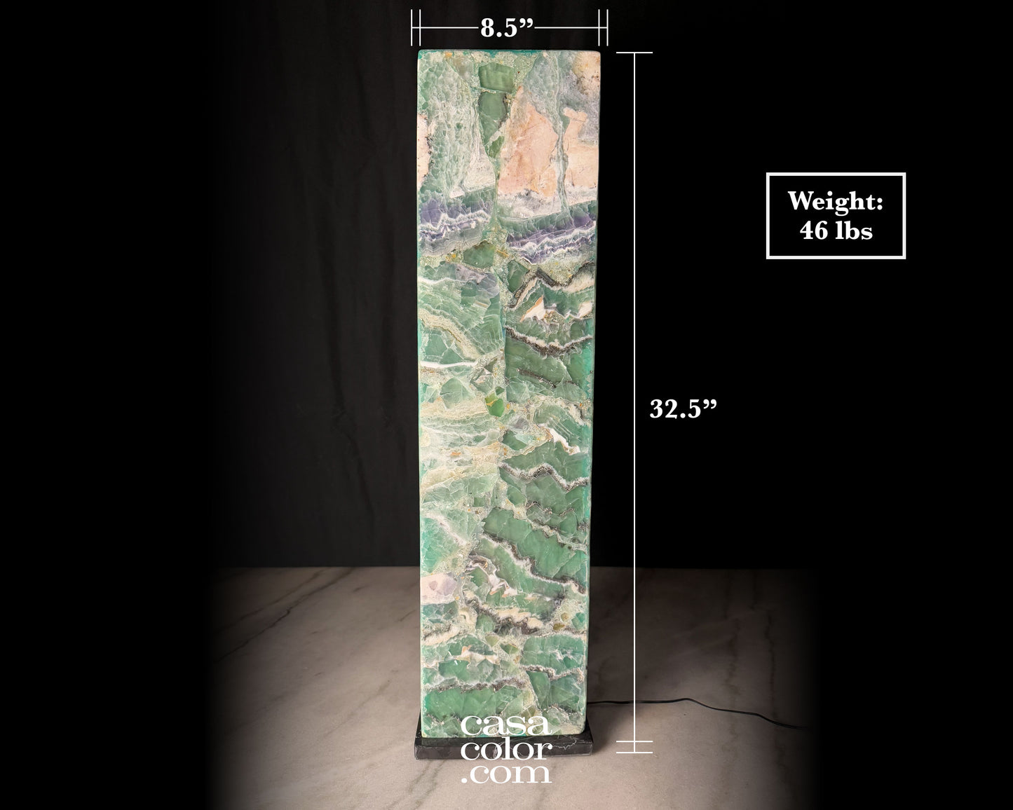 Fluorite Tower with Marble Base 32.5"