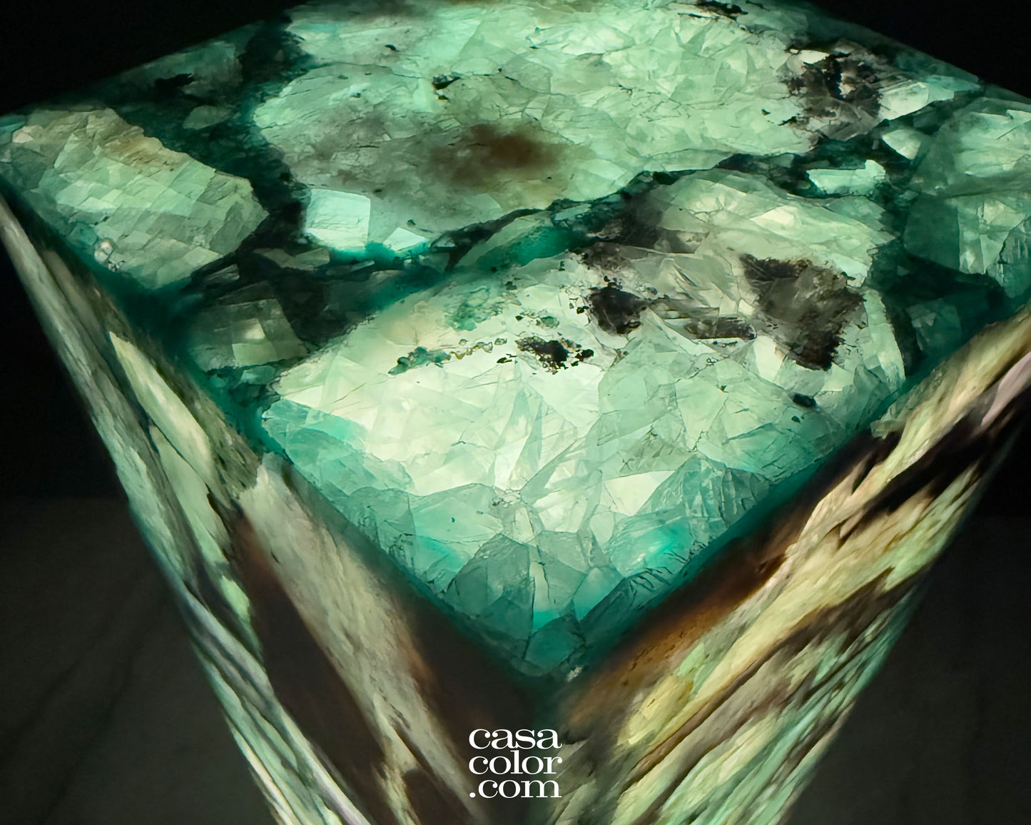 Fluorite Tower with Marble Base 32.5"