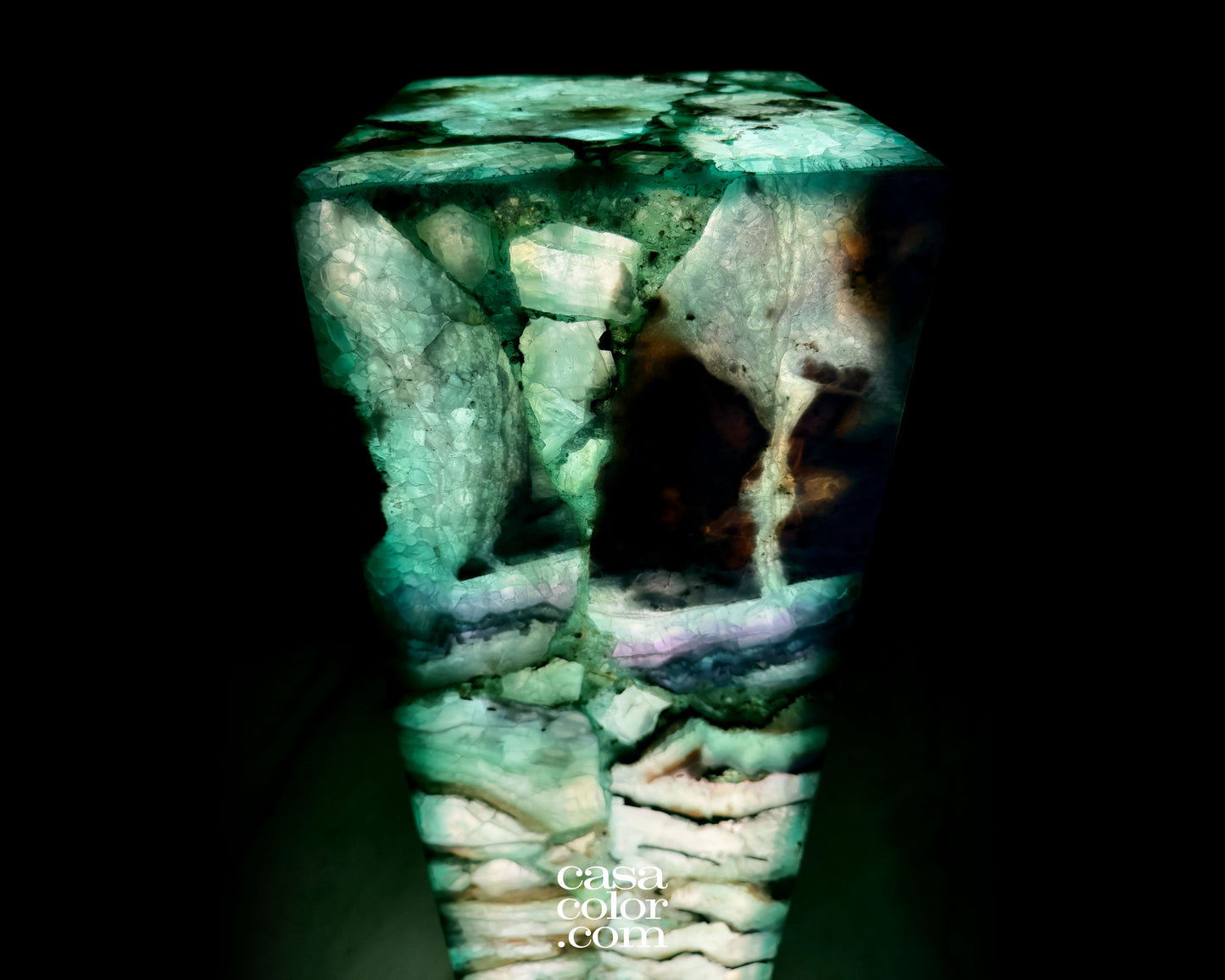 Fluorite Tower with Marble Base 32.5"