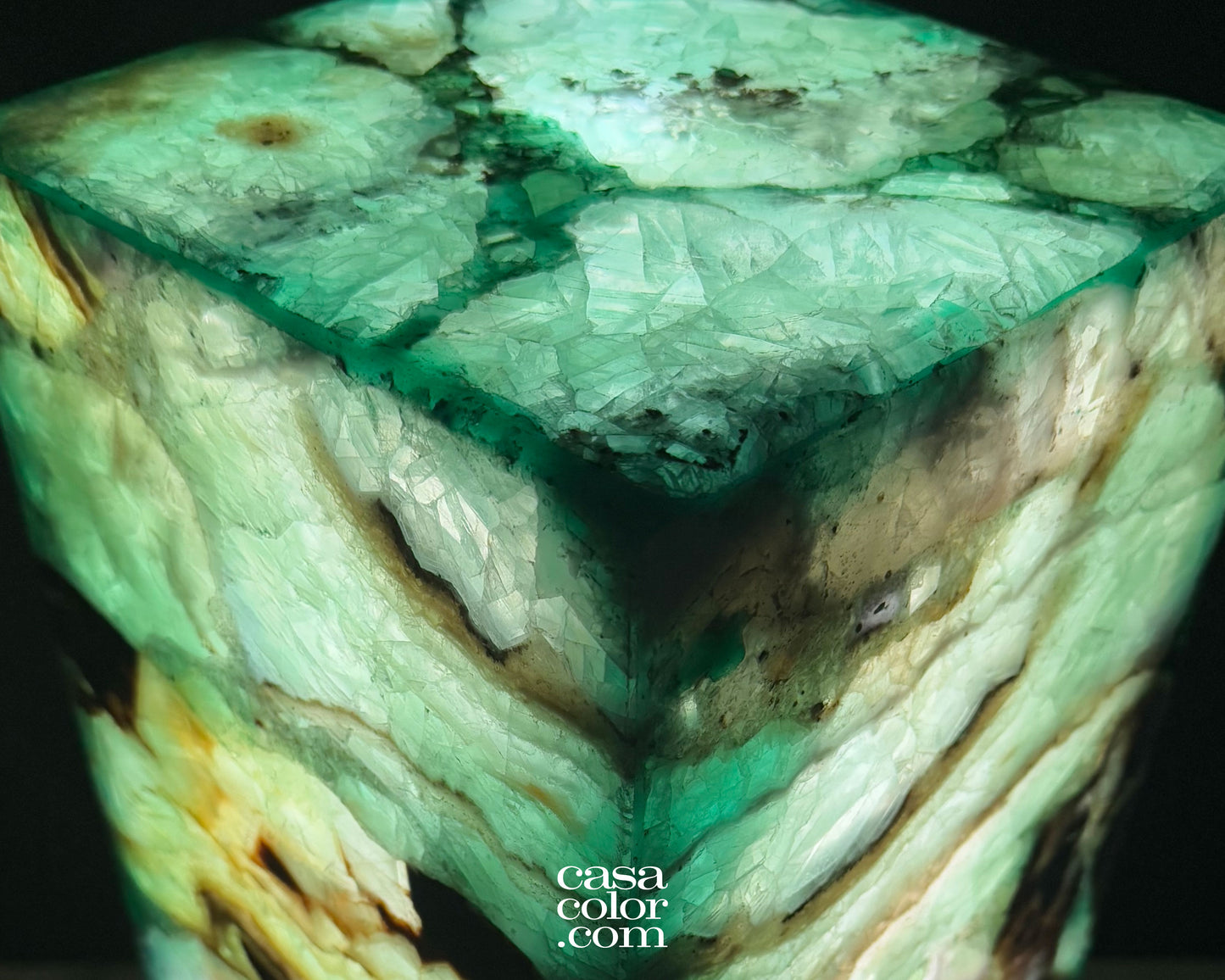 Fluorite Crystal Tower with Marble Base 32.5"