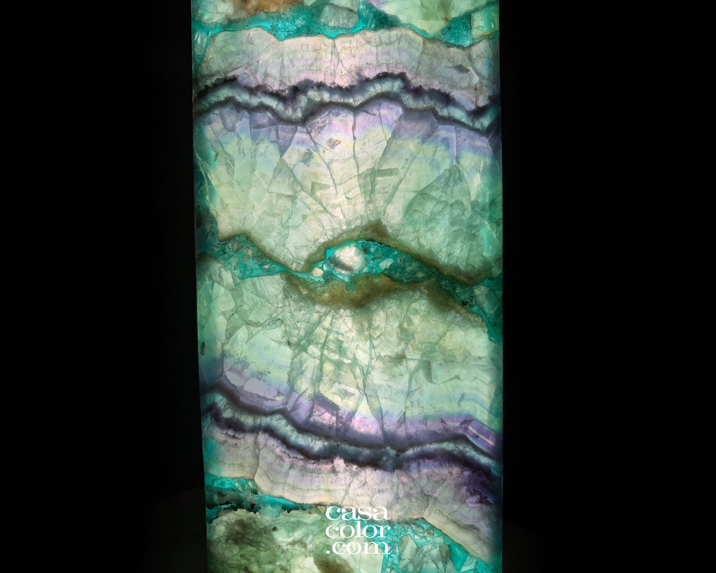 Fluorite Crystal Tower with Marble Base 32"