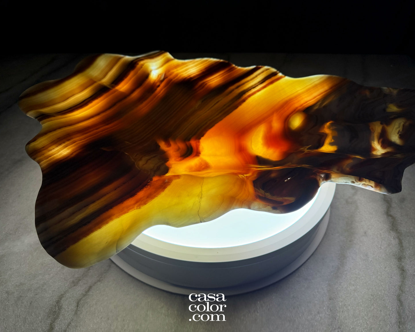 Flat White and Beige Onyx Bowl 25.5"