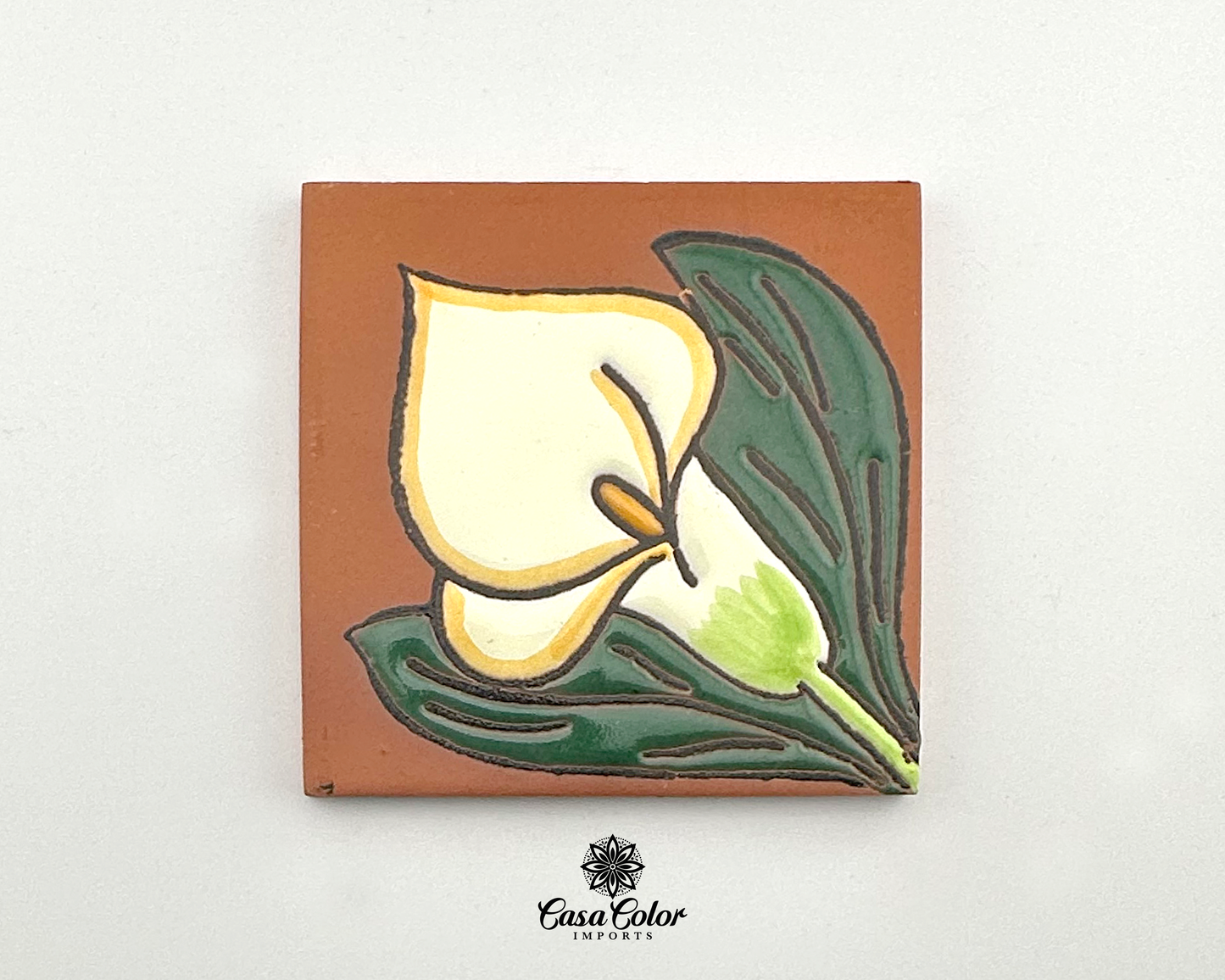 Desert Handmade Relief Mexican Decorative Talavera Tile 4"X4" free shipping, can be used as drink coasters..