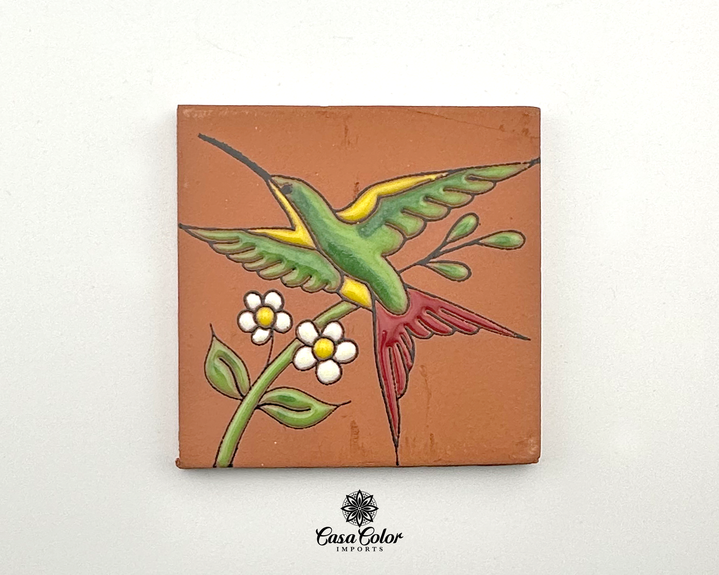 Desert Handmade Relief Mexican Decorative Talavera Tile 4"X4" free shipping, can be used as drink coasters..
