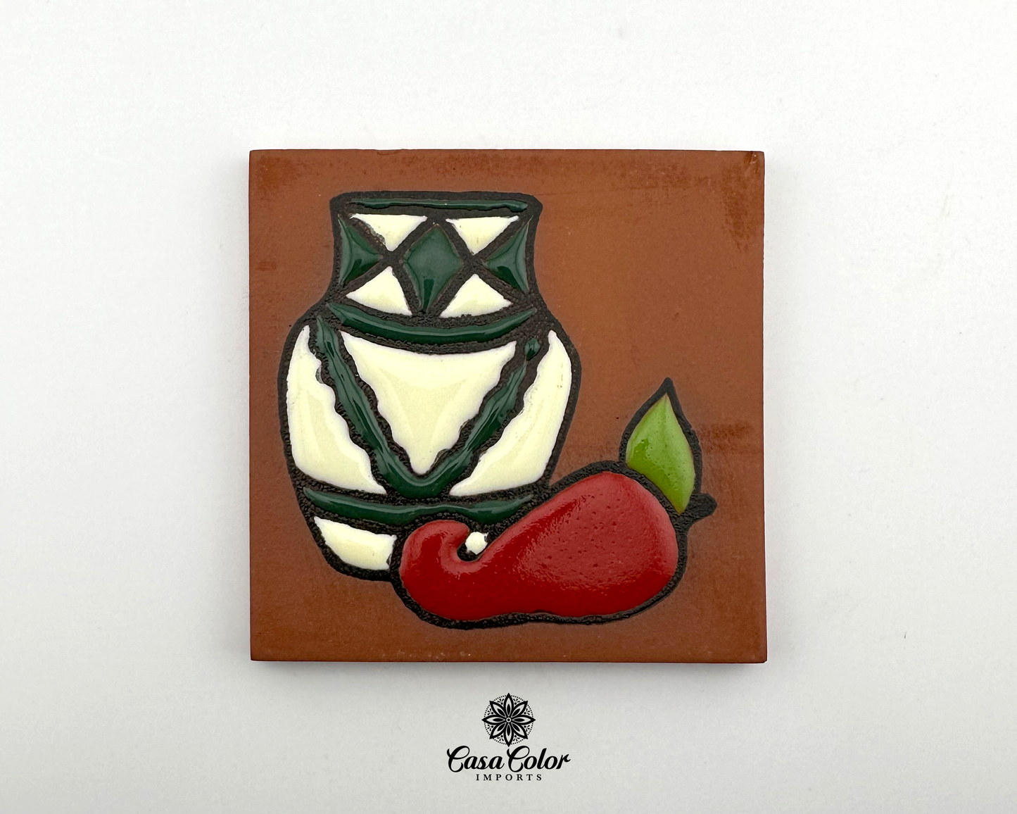 Desert Handmade Relief Mexican Decorative Talavera Tile 4"X4" free shipping, can be used as drink coasters..