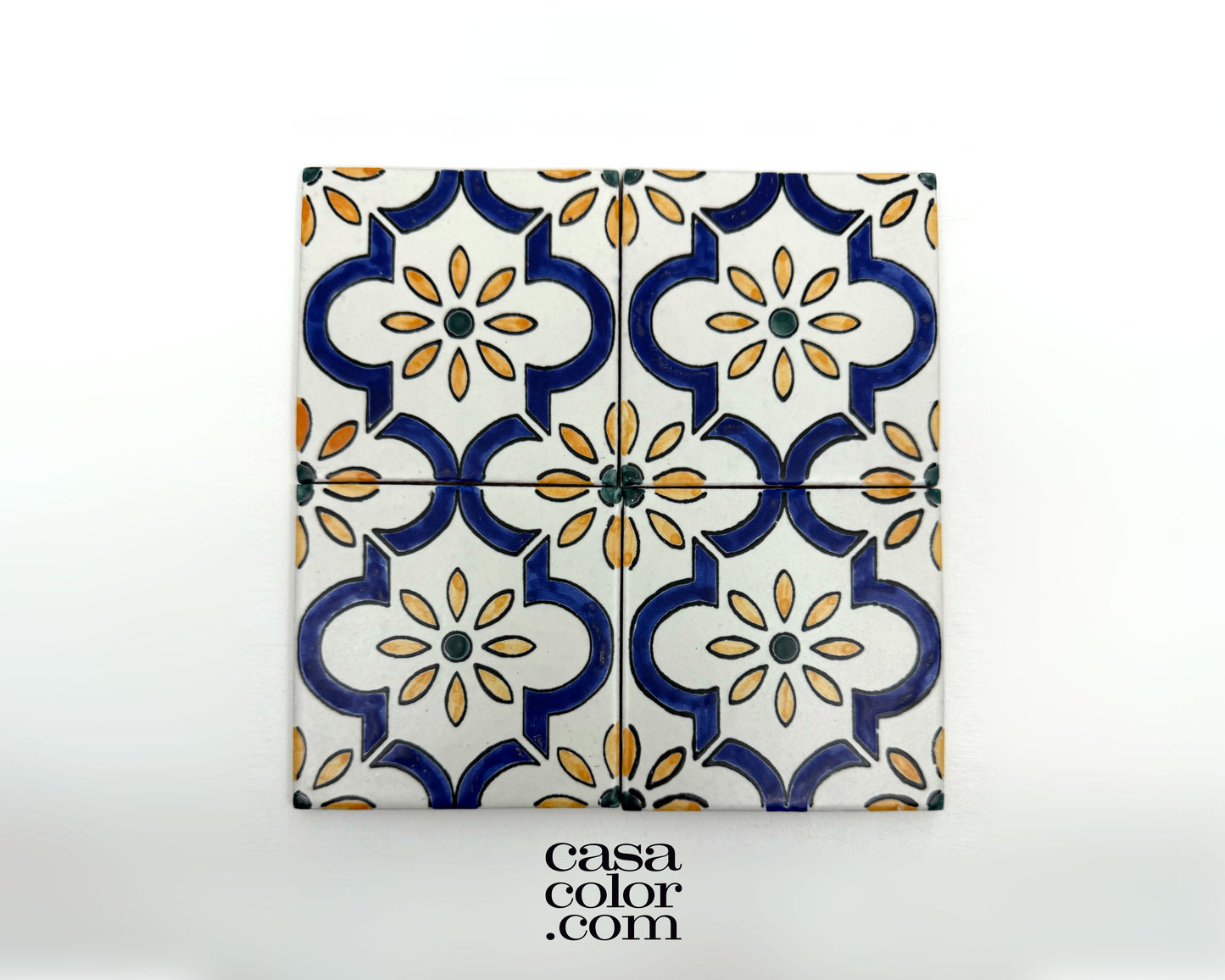 Mexican Talavera Hand Brush Tile 4x4 Beach Style