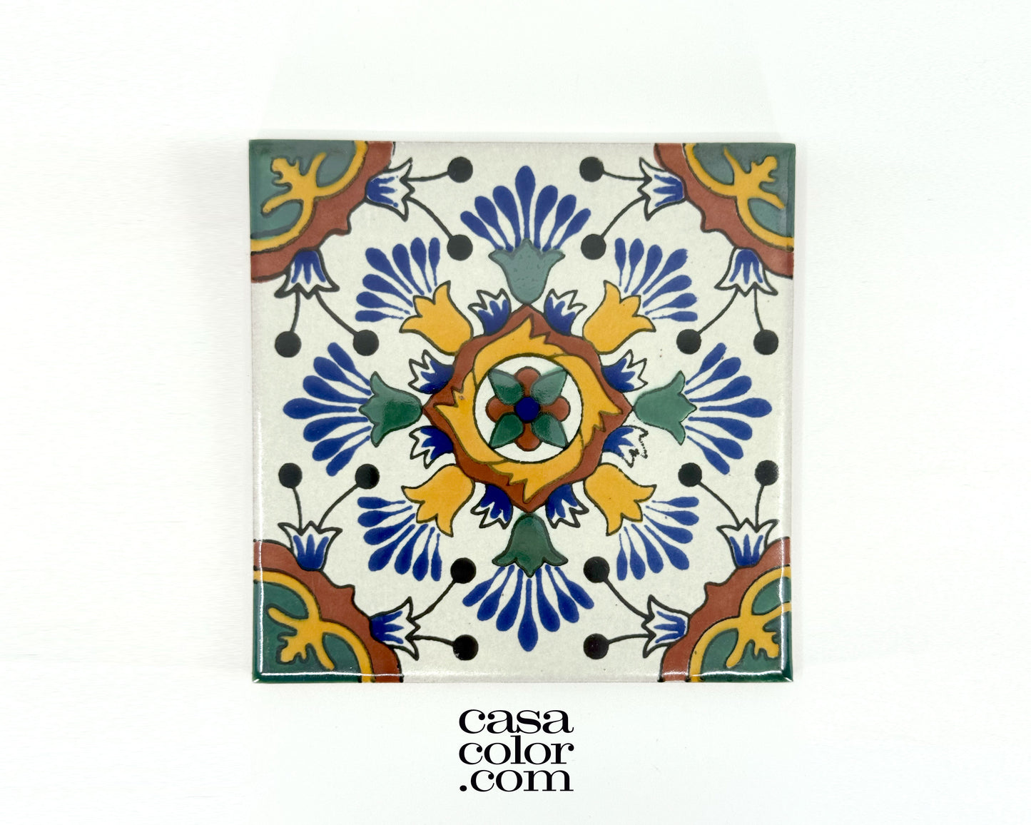 6"x6" Decorative Hand-Painted Tile. Glossy Finish. Outdoor/Indoor Tile
