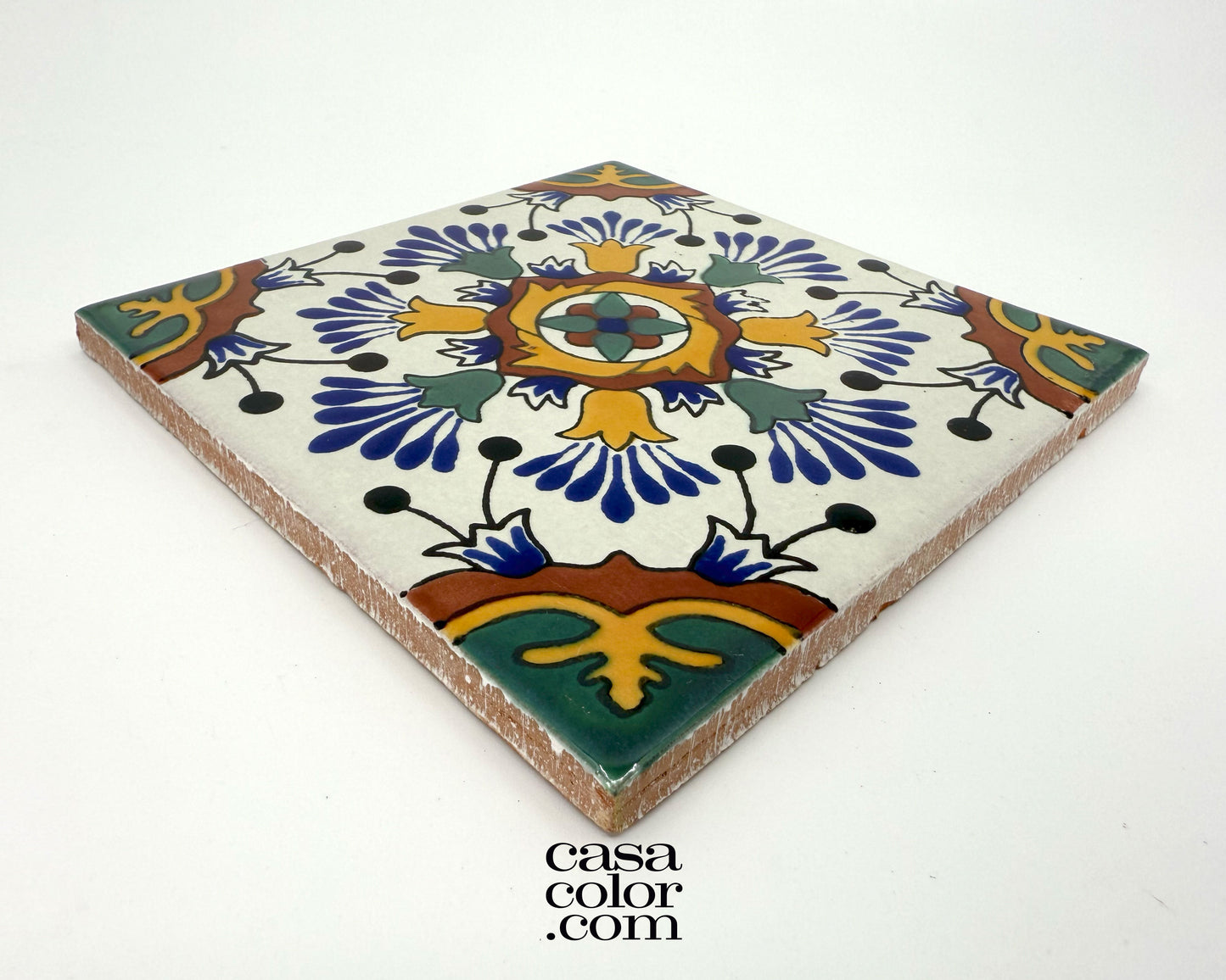 6"x6" Decorative Hand-Painted Tile. Glossy Finish. Outdoor/Indoor Tile