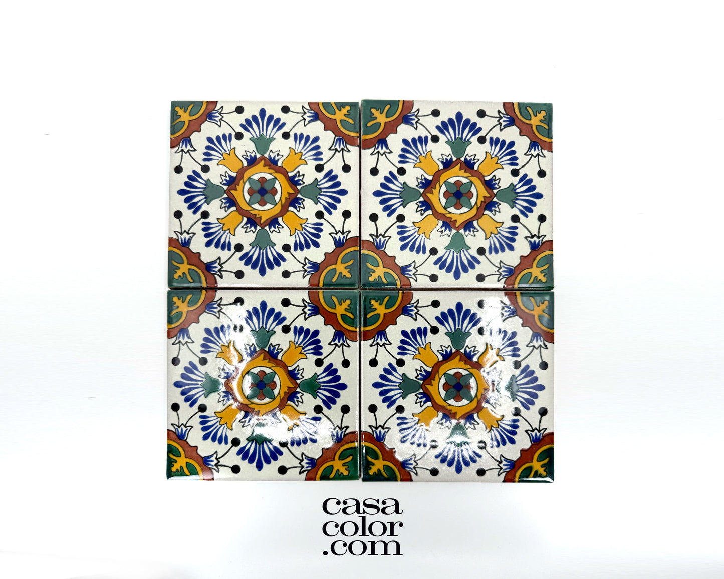 6"x6" Decorative Hand-Painted Tile. Glossy Finish. Outdoor/Indoor Tile