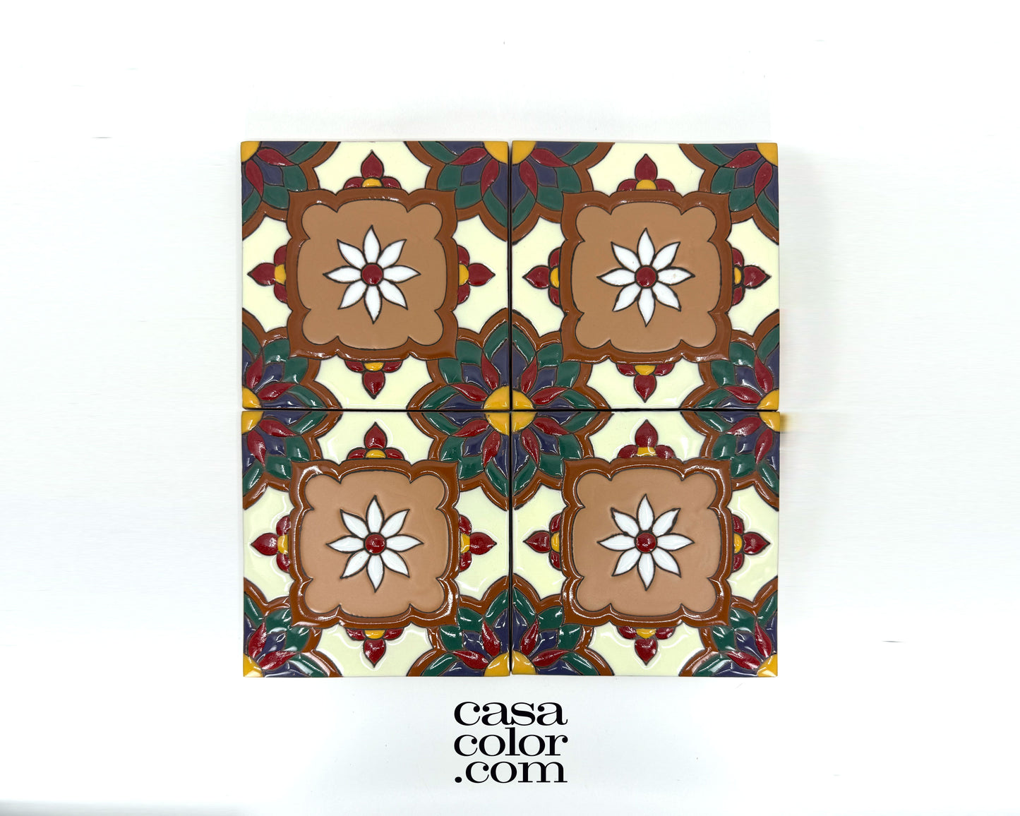 6"x6" Hand-Painted Tile. Glossy textured Surface. Fall Style. Indoor/Outdoor Tile