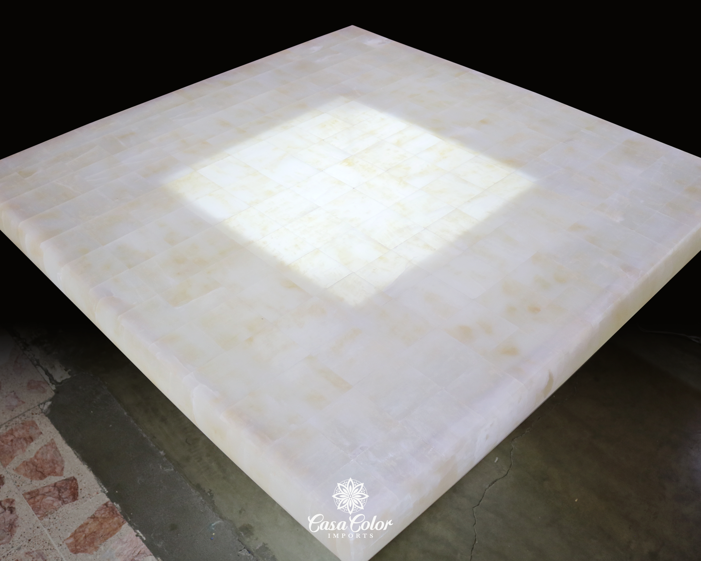 Luxury white translucent backlit handmade Onyx Dining Table for 8 people