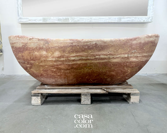 Red and Brown Stone Tub