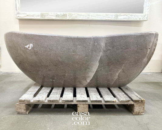 Gray and White  Stone Tub 