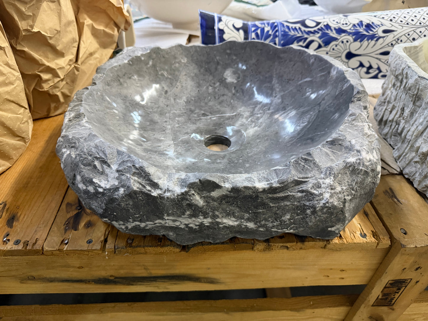 Gray Stone Vessel Sink
