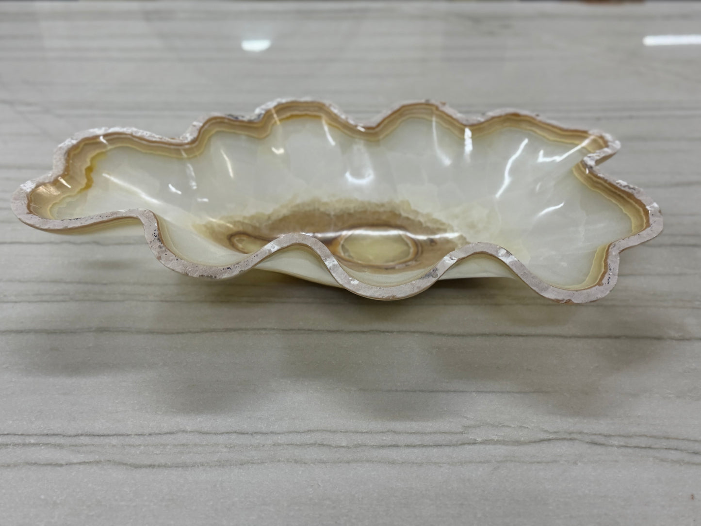 Nacar Onyx Caramel Bottom Bowl