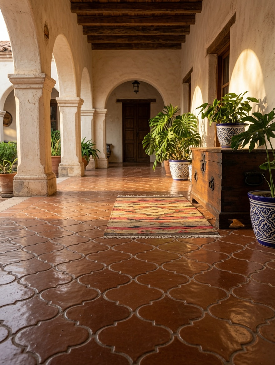 Sealed Handmade Terracotta, Saltillo Weather-resistant Tile , Spanish Tile, Rustic Tile,  Hacienda Style Tile