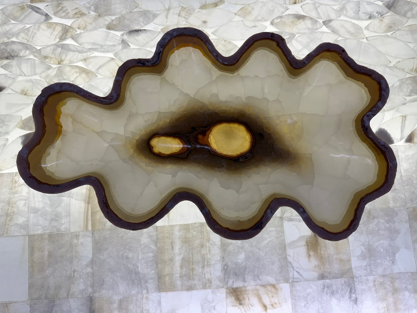Nacar Onyx Caramel Bottom Bowl